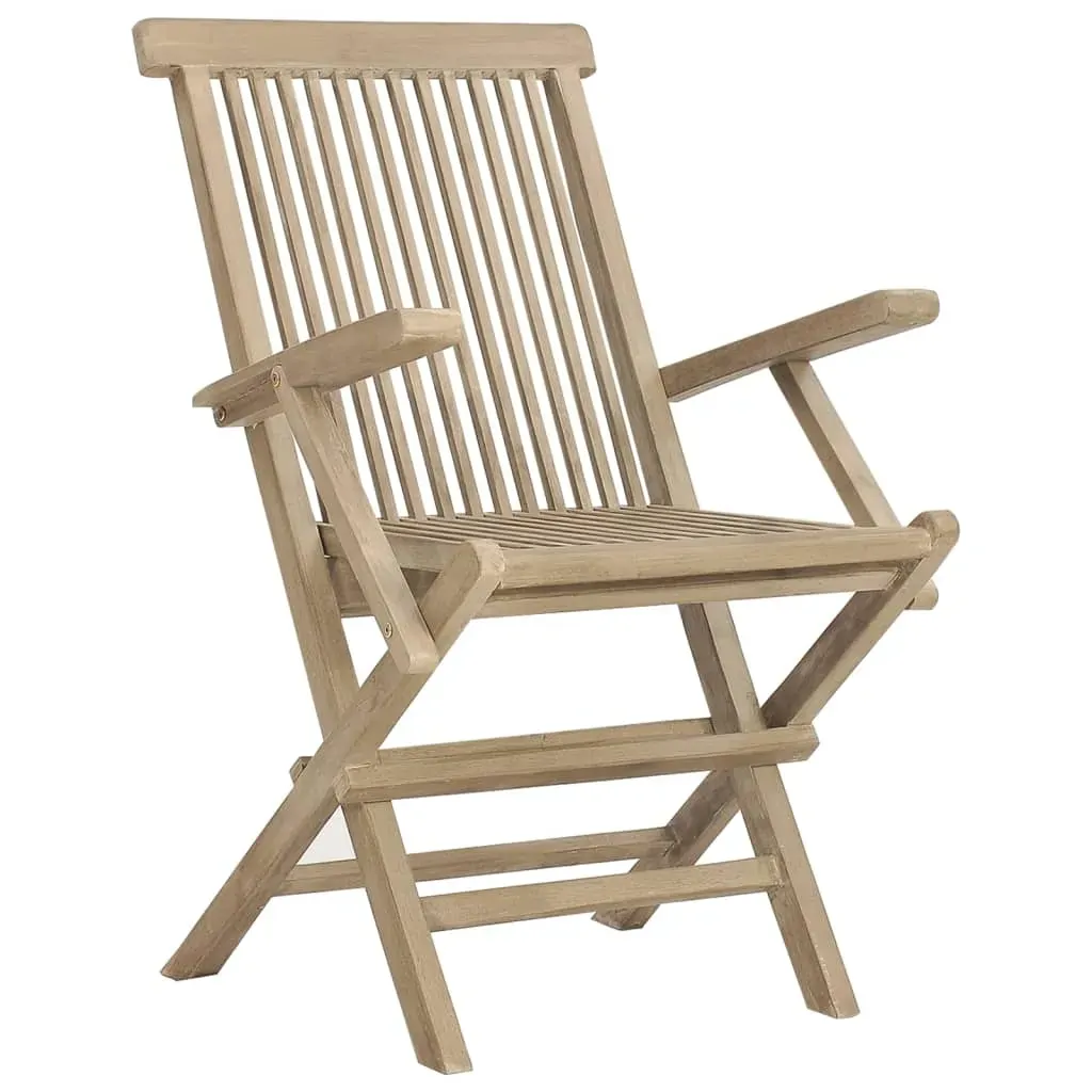 Garden Dining Set Grey Solid Wood Teak Price