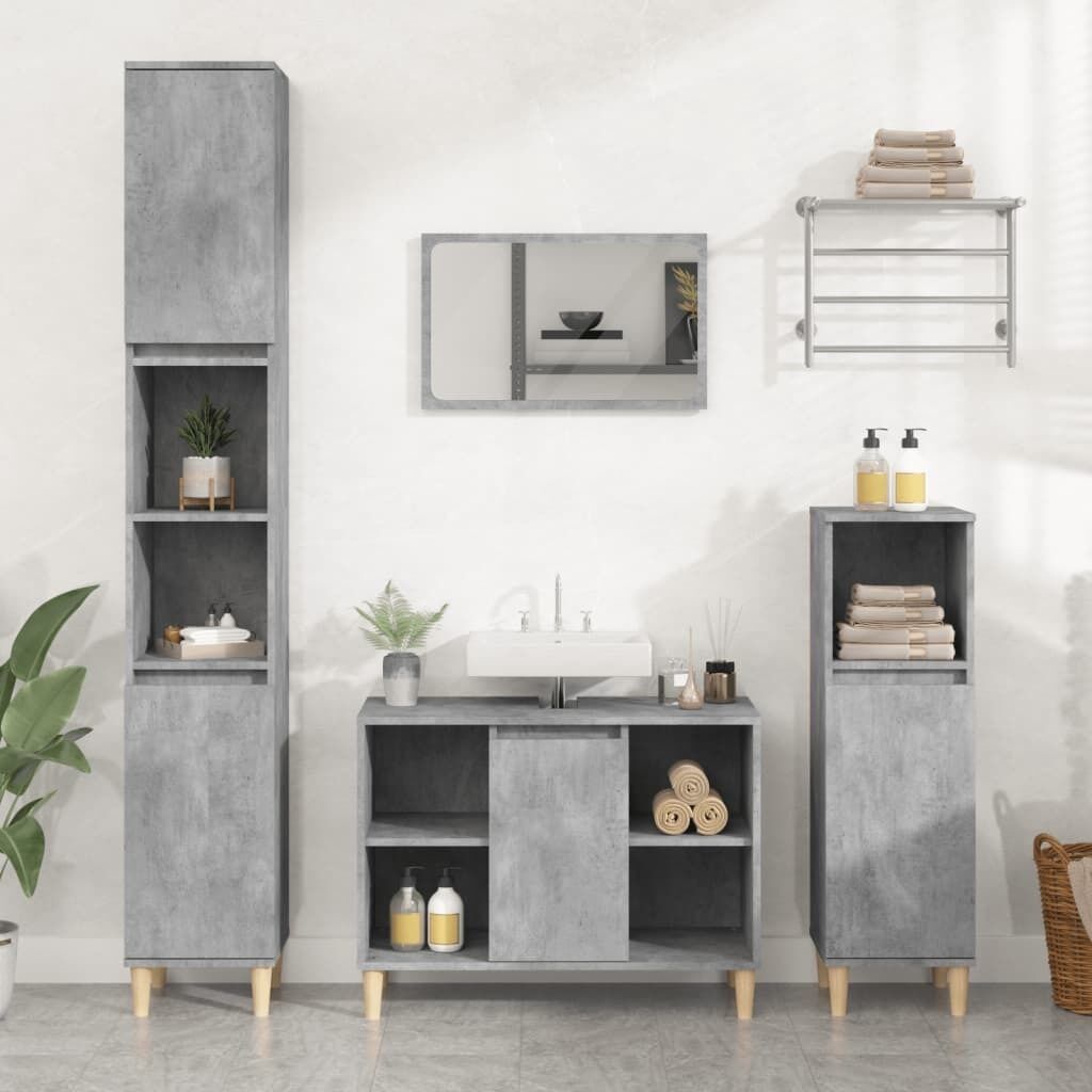 3 Piece Bathroom Furniture Set Engineered Wood Price