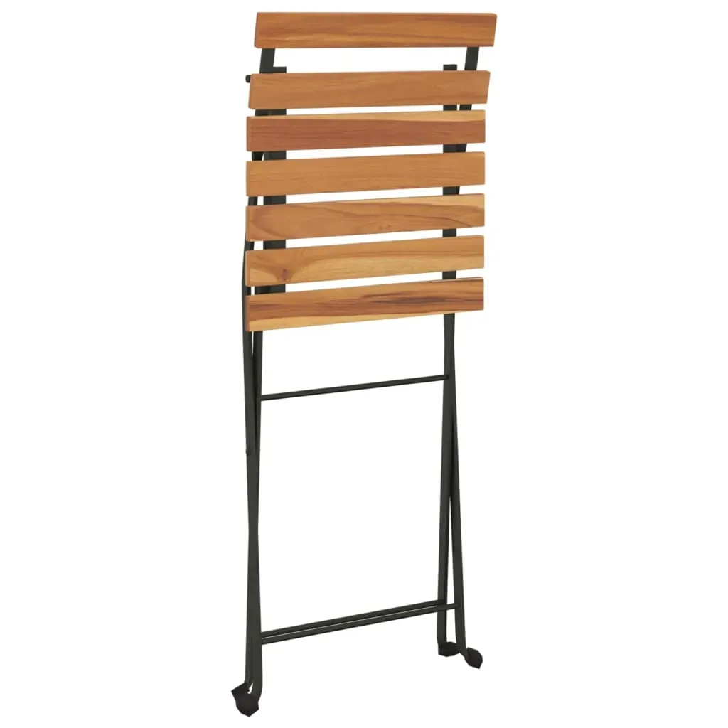 Folding Bistro Chairs Solid Wood Teak and Steel Price