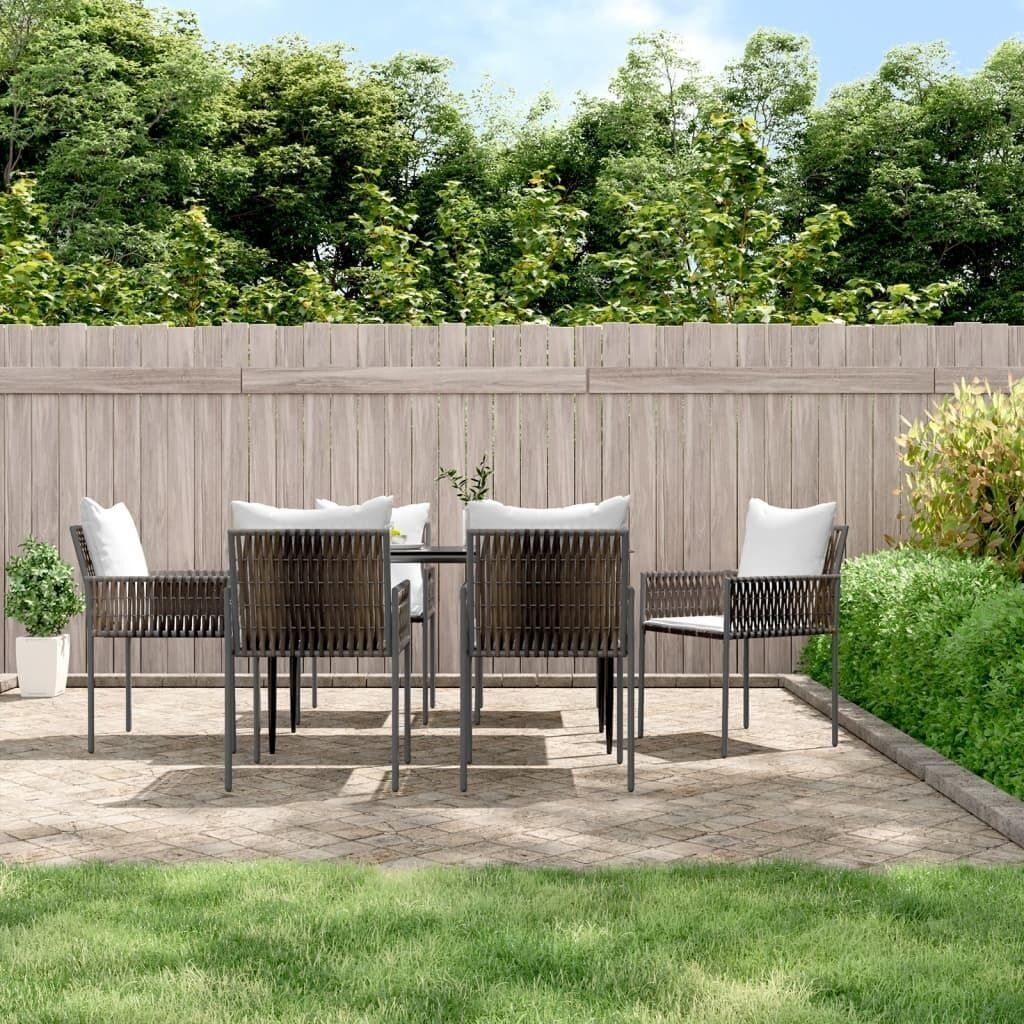 Garden Dining Set with Cushions Poly Rattan and Steel Price