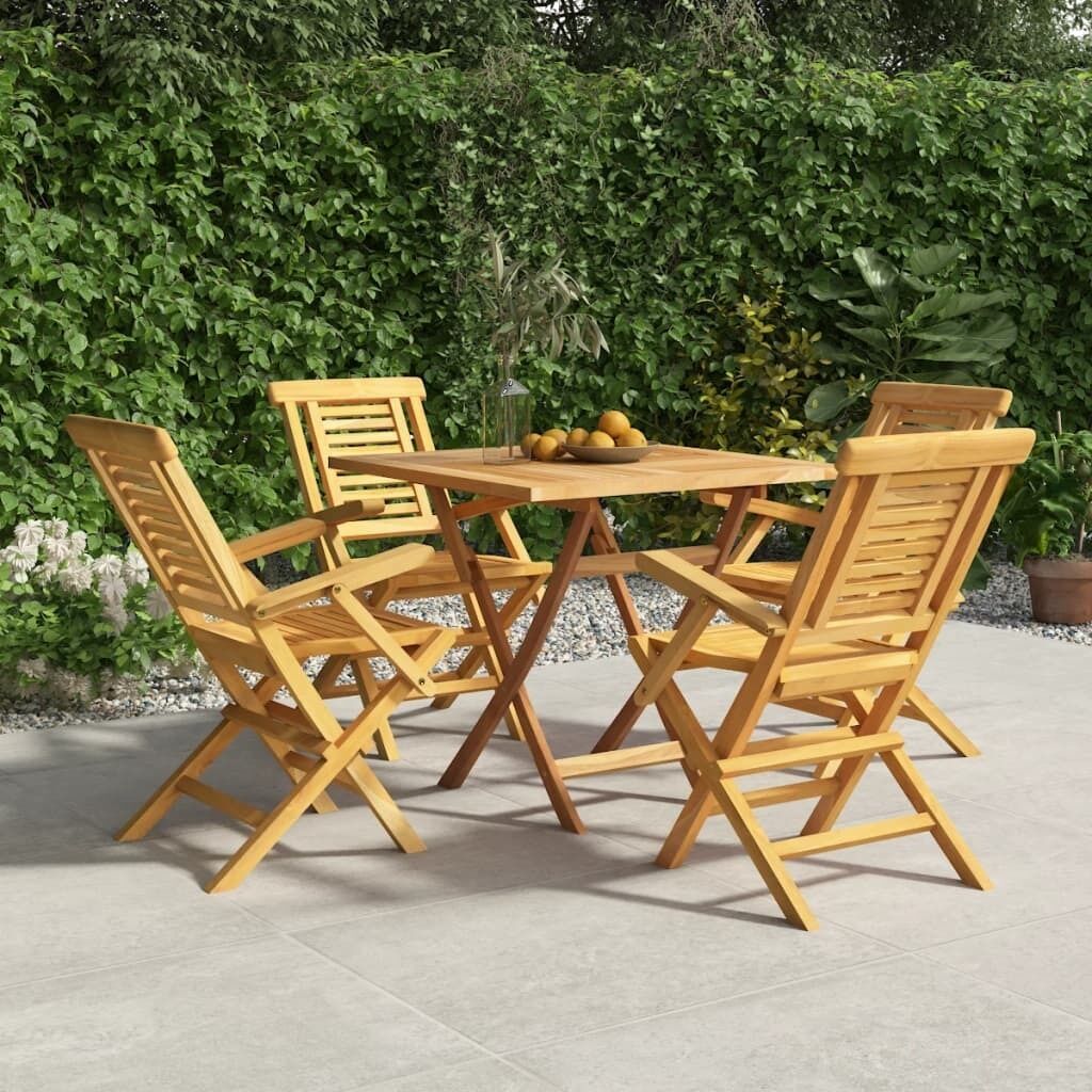 5 Piece Garden Dining Set Solid Teak Wood Price