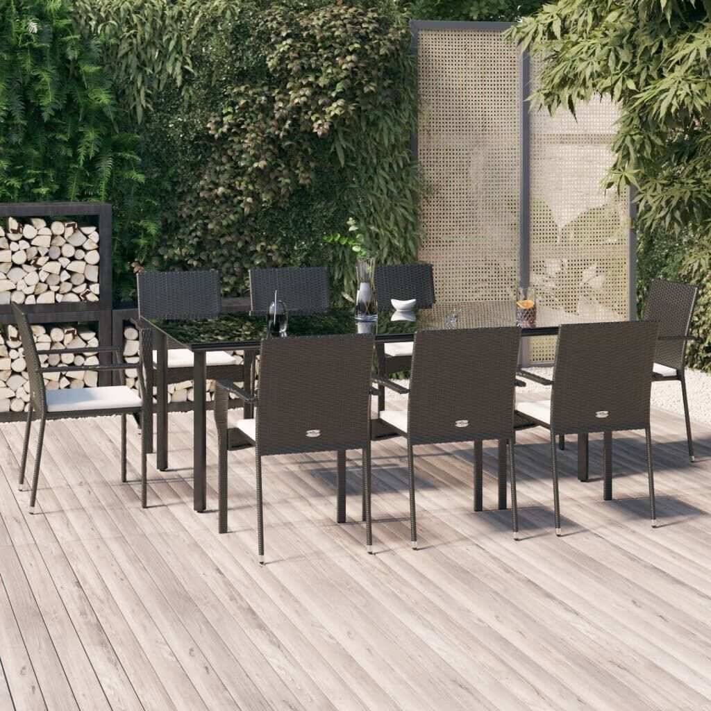 Garden Dining Set with Cushions Poly Rattan Price