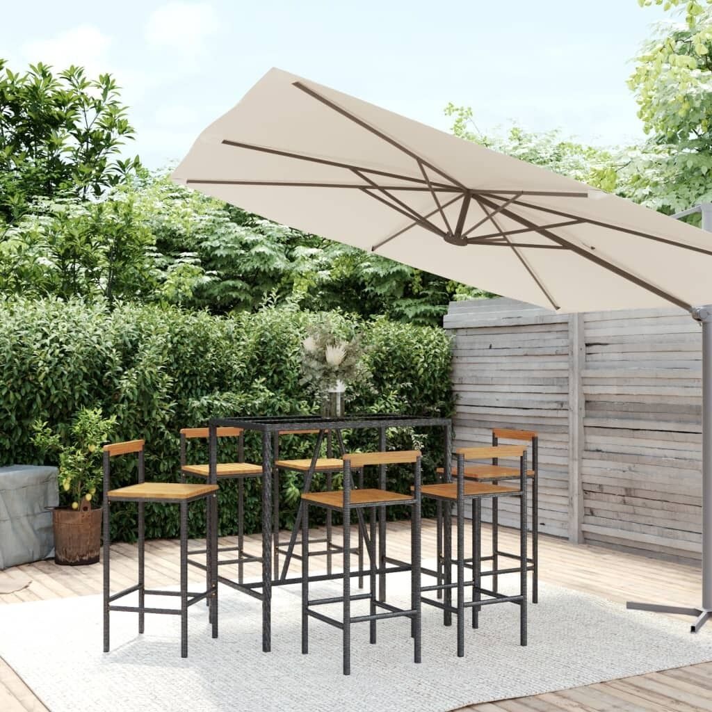 Garden Bar Set Poly Rattan& Solid Wood Acacia Price