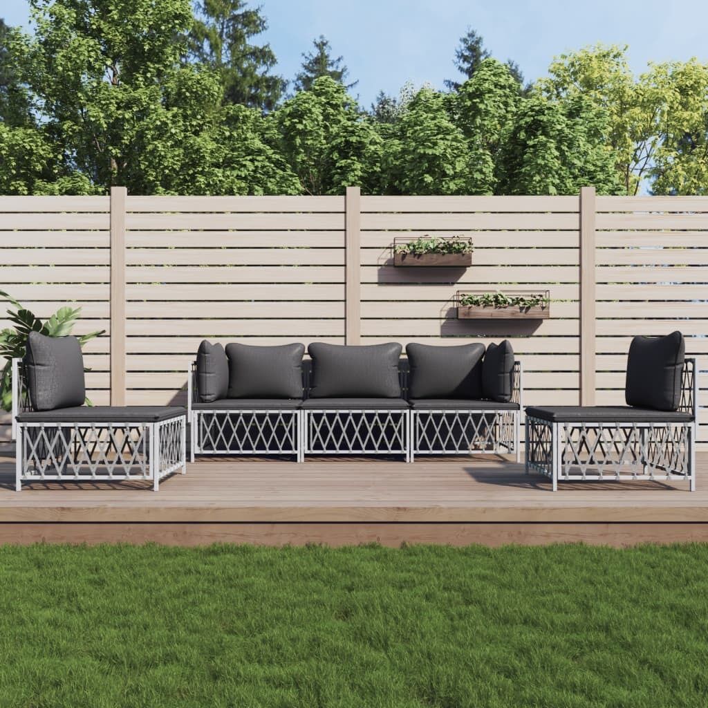 Garden Lounge Set with Cushions Steel Price