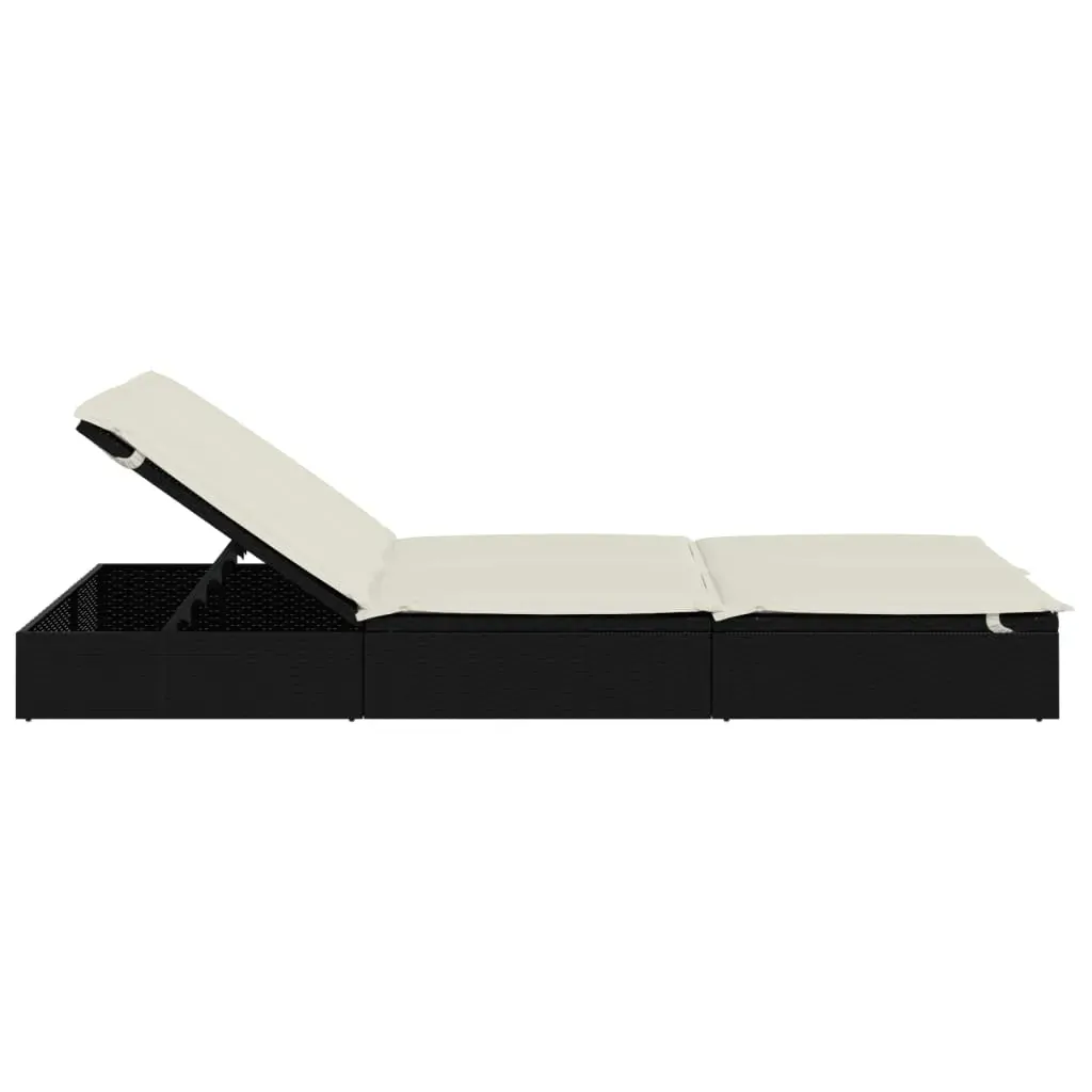 2-Person Sunbed with Cushions Poly Rattan Price