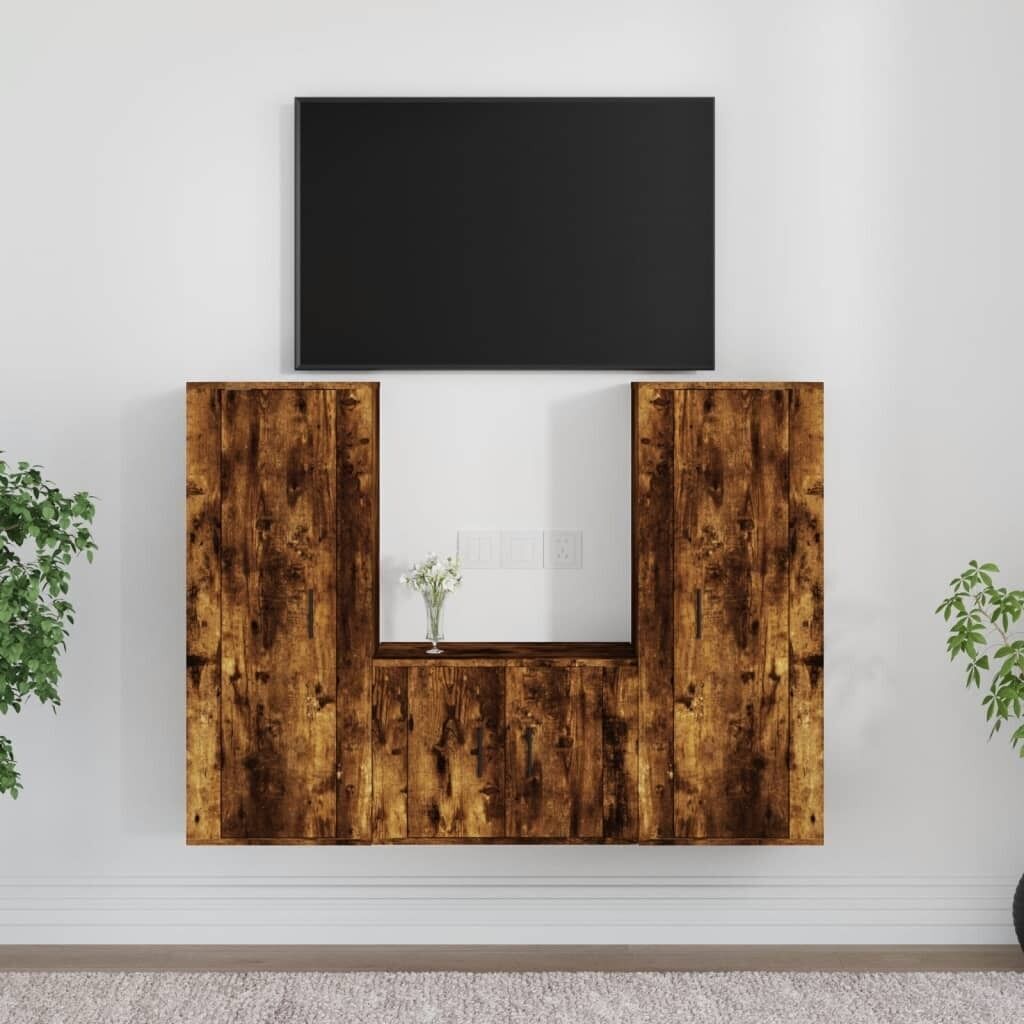 3 Piece TV Cabinet Set Engineered Wood Price