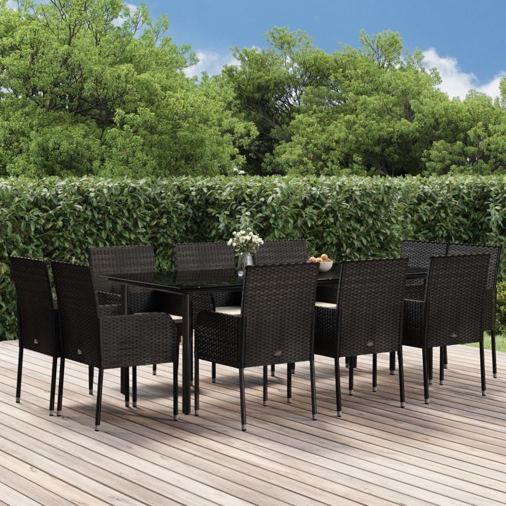 Garden Dining Set with Cushions Poly Rattan Price