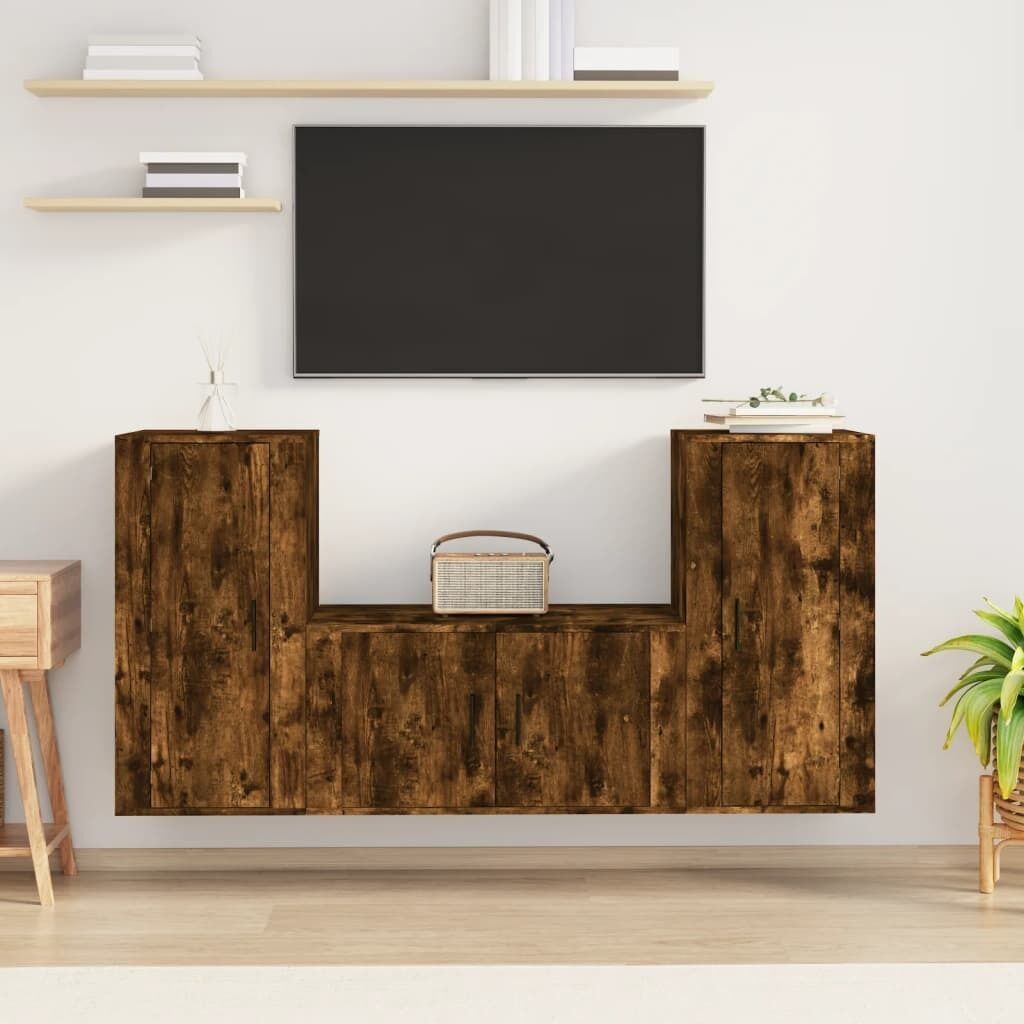 3 Piece TV Cabinet Set Engineered Wood Price
