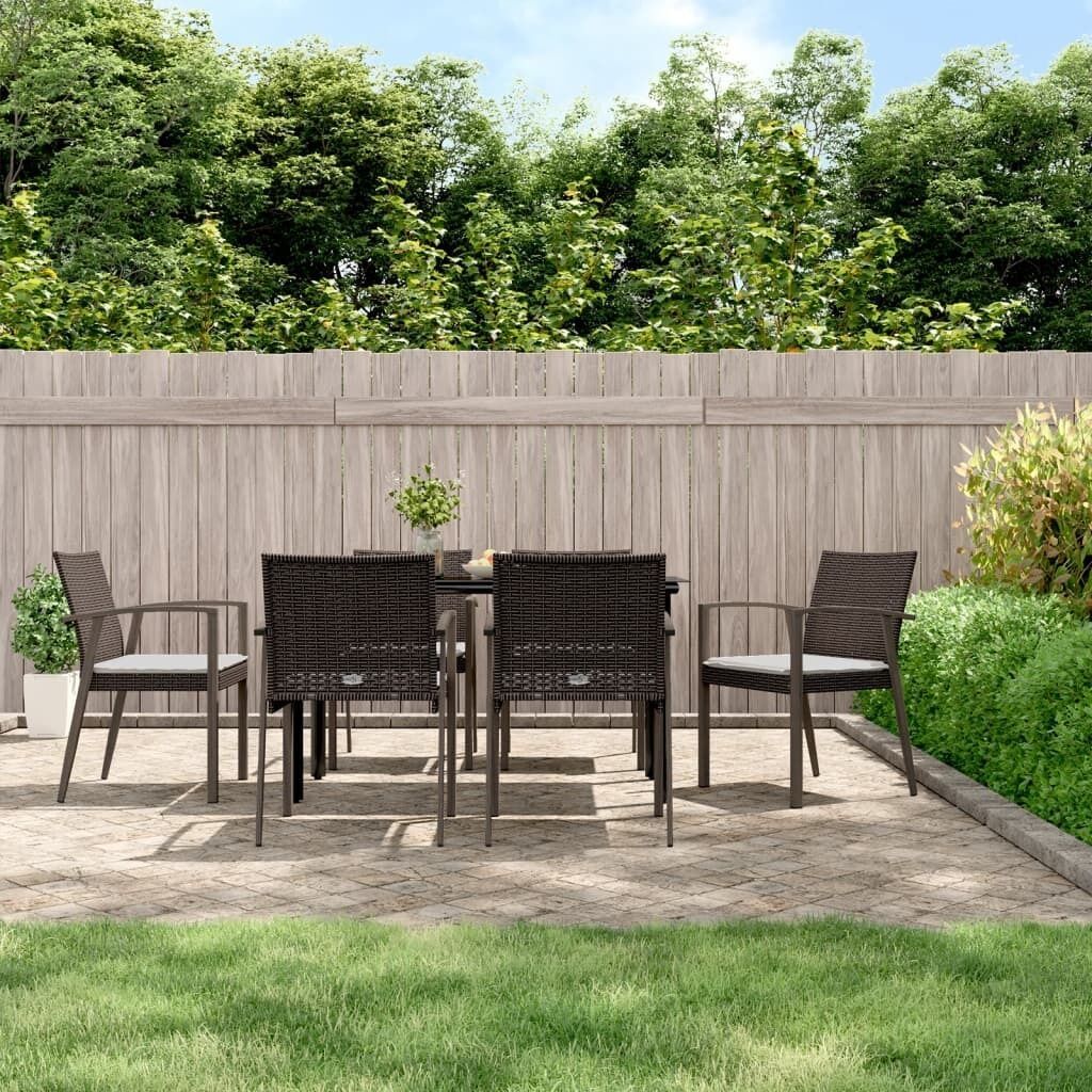 Garden Dining Set with Cushions Poly Rattan and Steel Price
