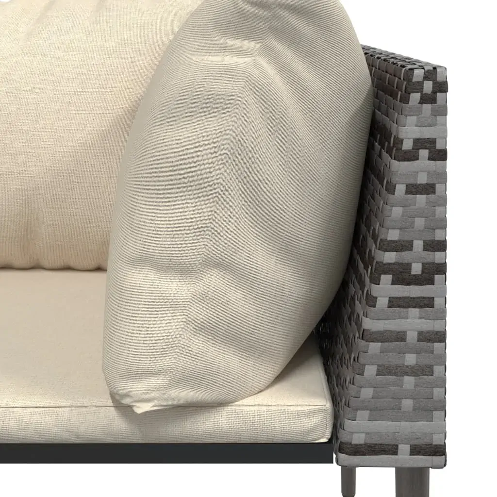 Garden Lounge Set with Cushions Grey Poly Rattan Price