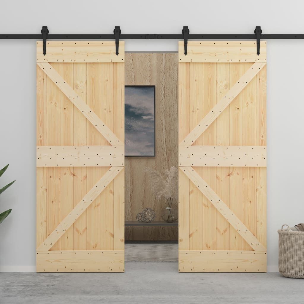 Sliding Door with Hardware Set Solid Pine Wood Price