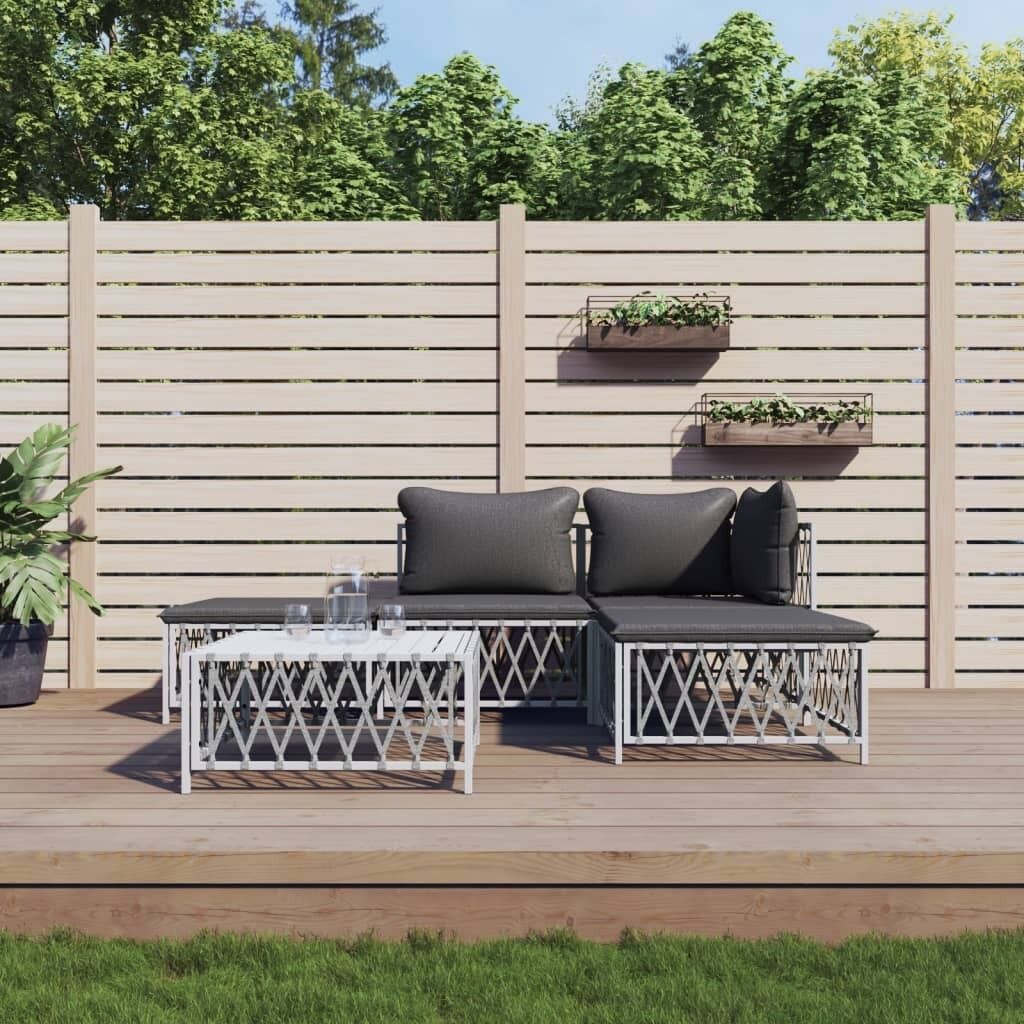 Garden Lounge Set with Cushions Steel Price