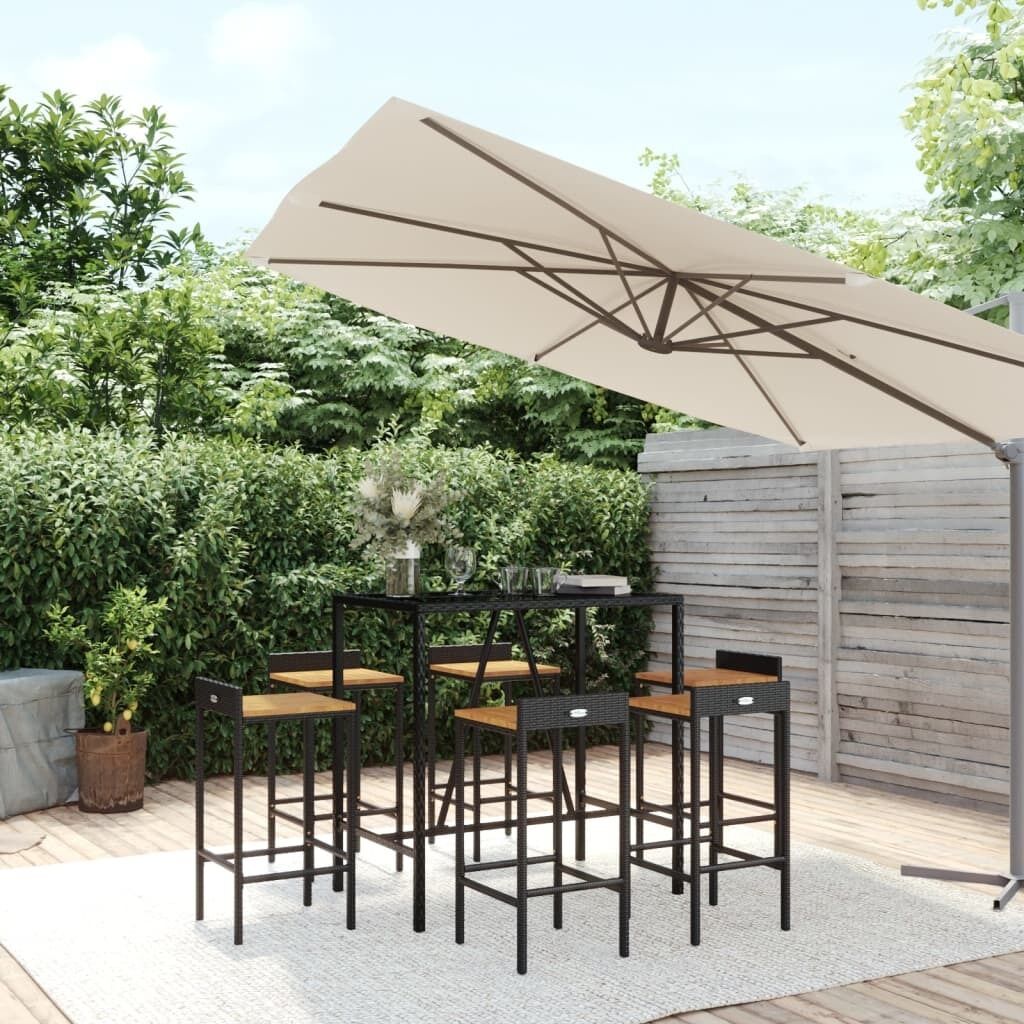 Garden Bar Set Poly Rattan& Solid Wood Acacia Price