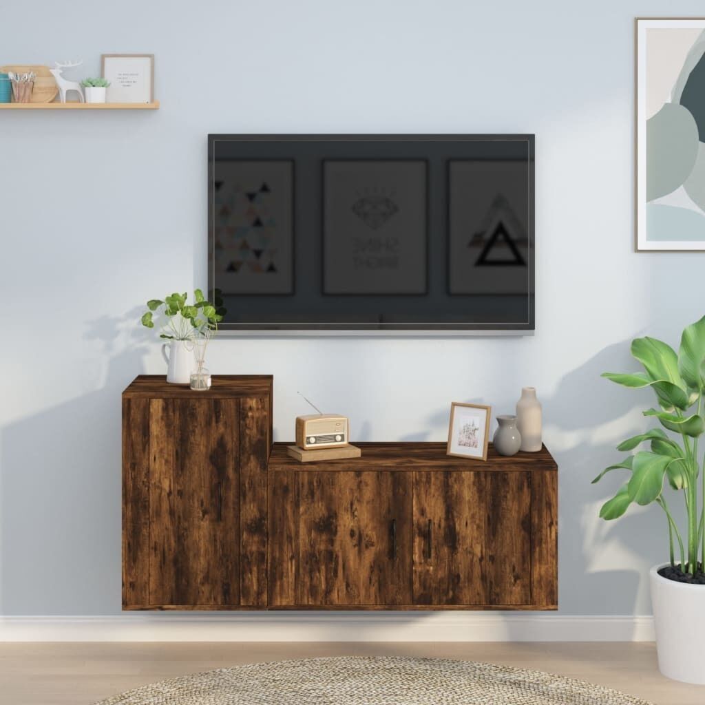 2 Piece TV Cabinet Set Engineered Wood Price