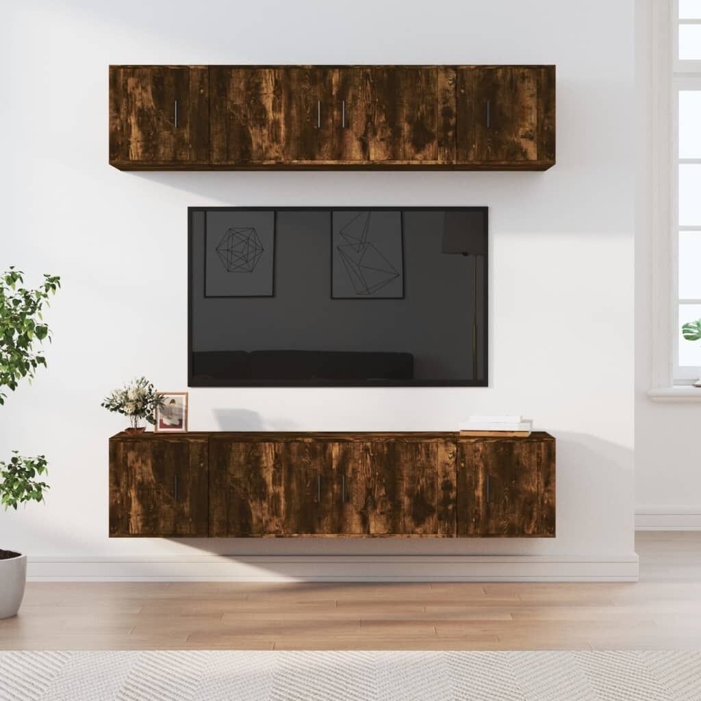 6 Piece TV Cabinet Set Engineered Wood Price