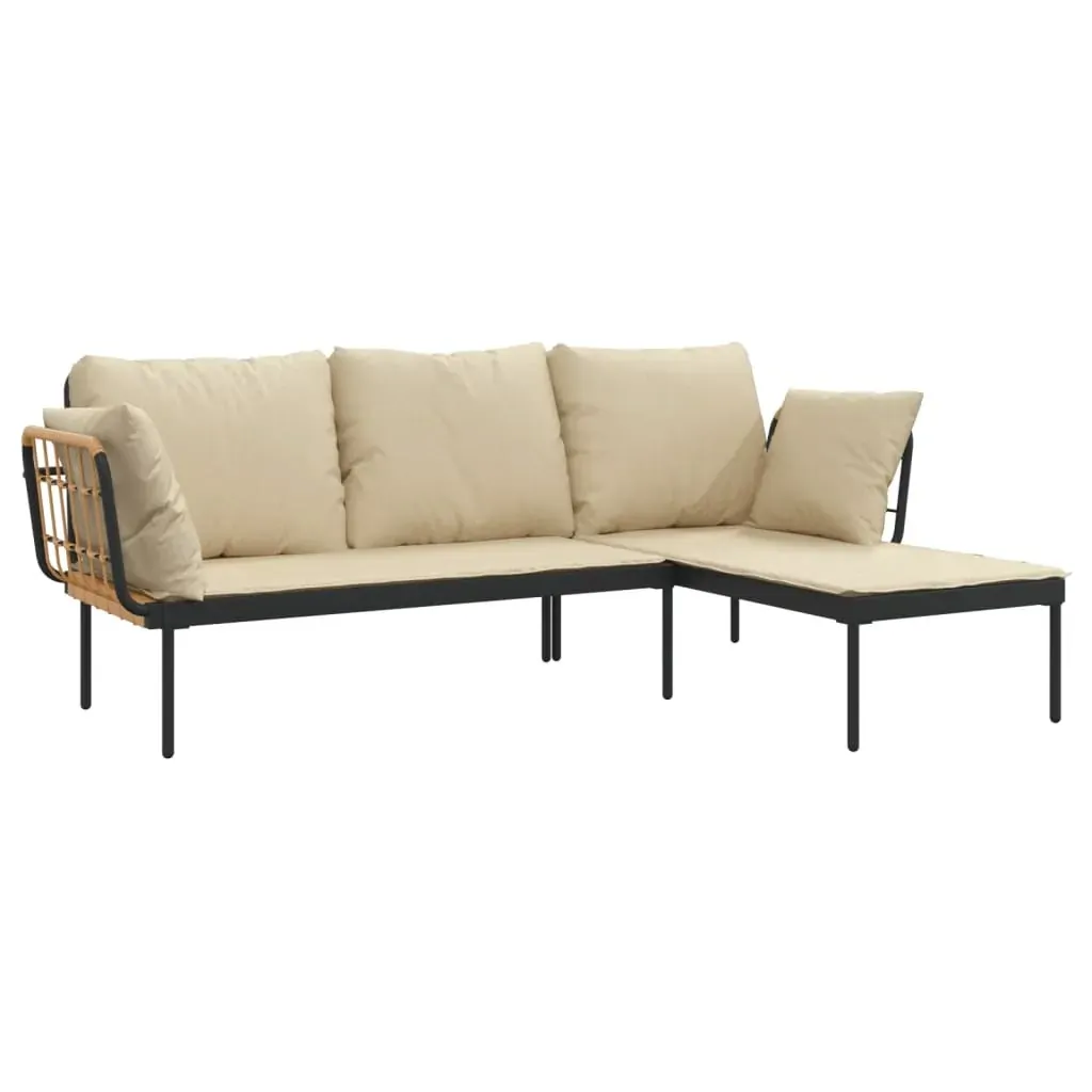 3 Piece Garden Lounge Set with Cushions Poly Rattan Price
