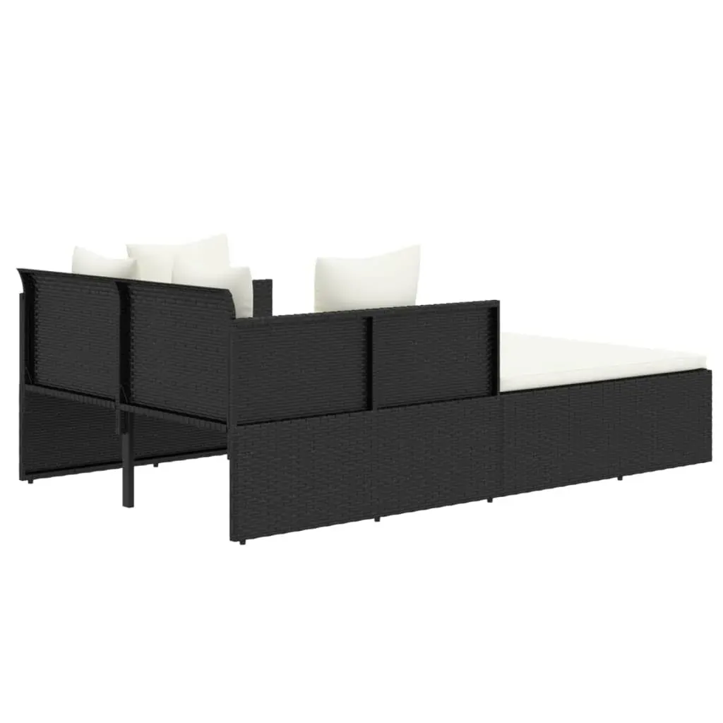 Sunbed with Cushions 182x118x63 cm Poly Rattan Price