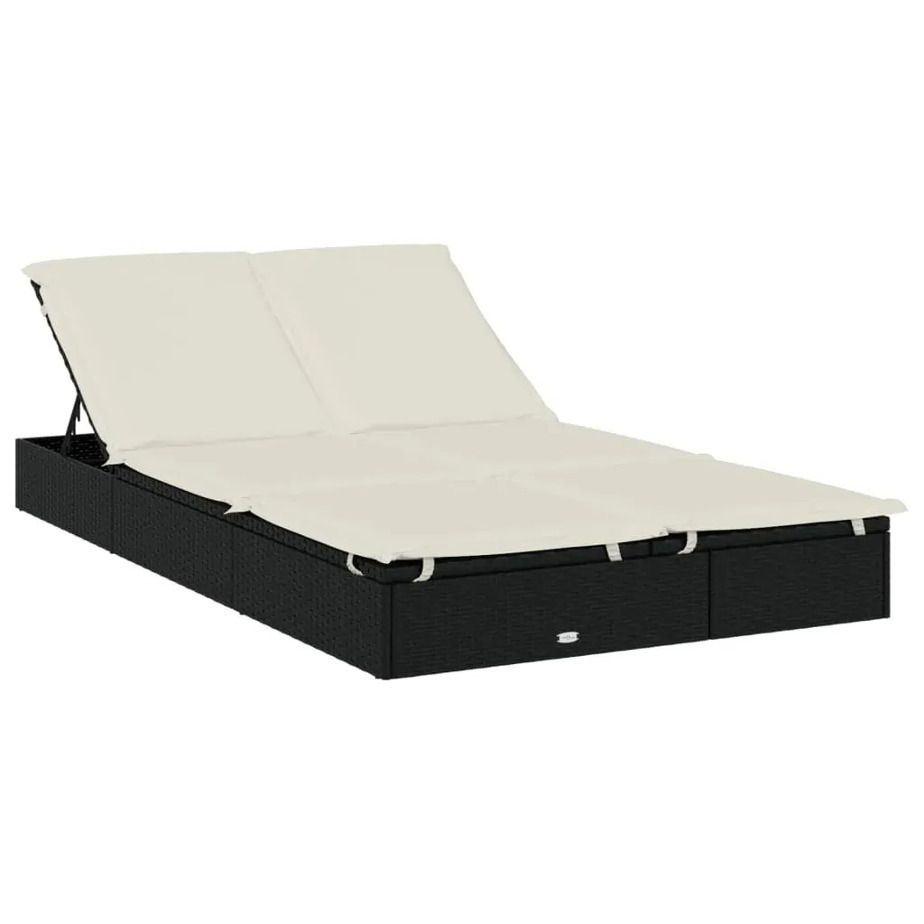 2-Person Sunbed with Foldable Roof 213x118x97 cm Poly Rattan Price