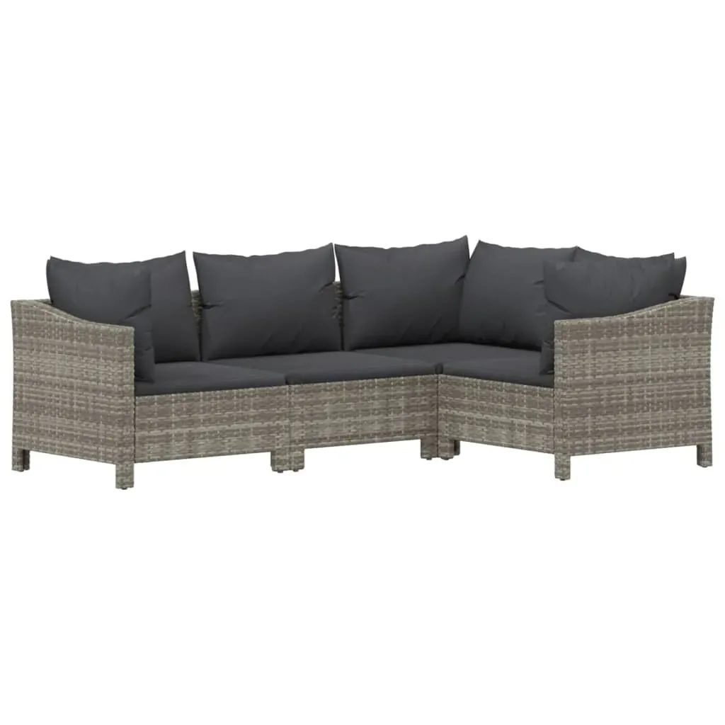 Garden Lounge Set with Cushions Grey Poly Rattan Price
