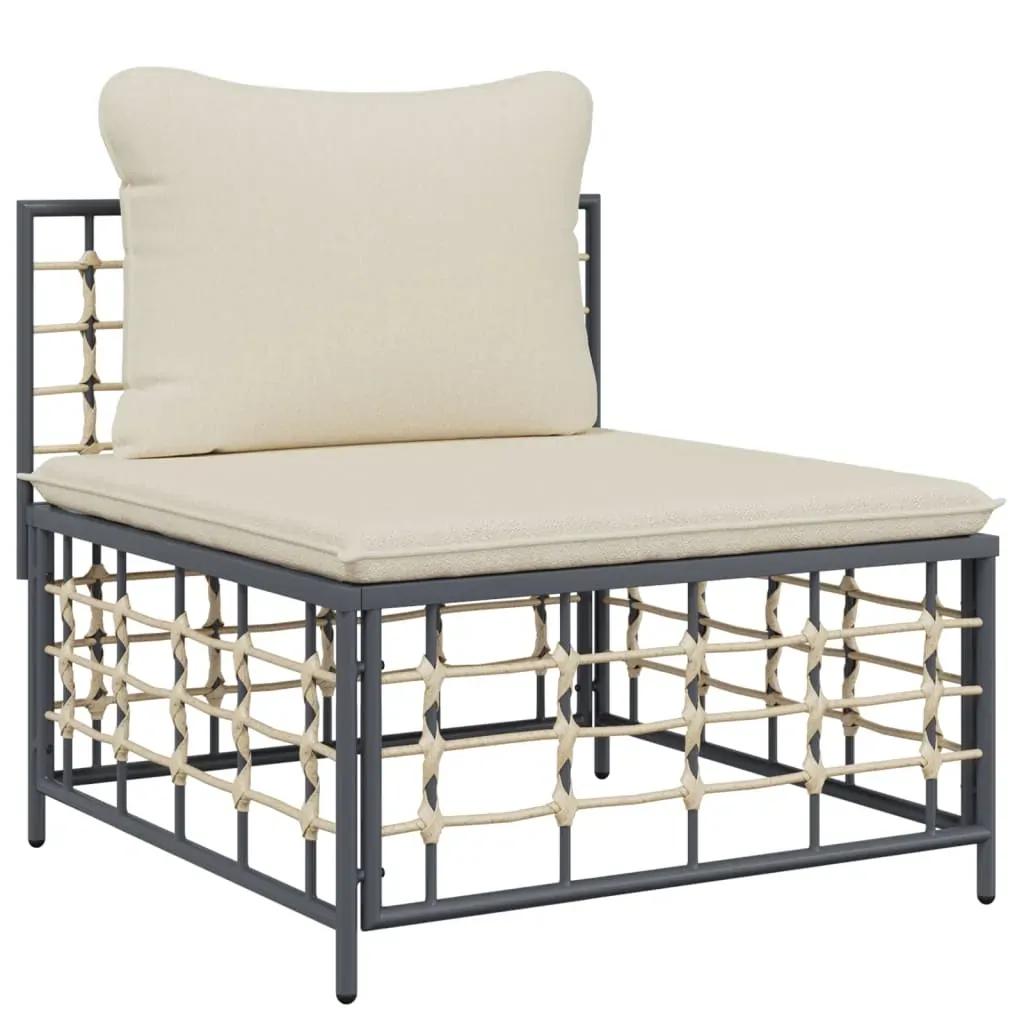 9 Piece Garden Lounge Set With Cushions Anthracite Poly Rattan Price