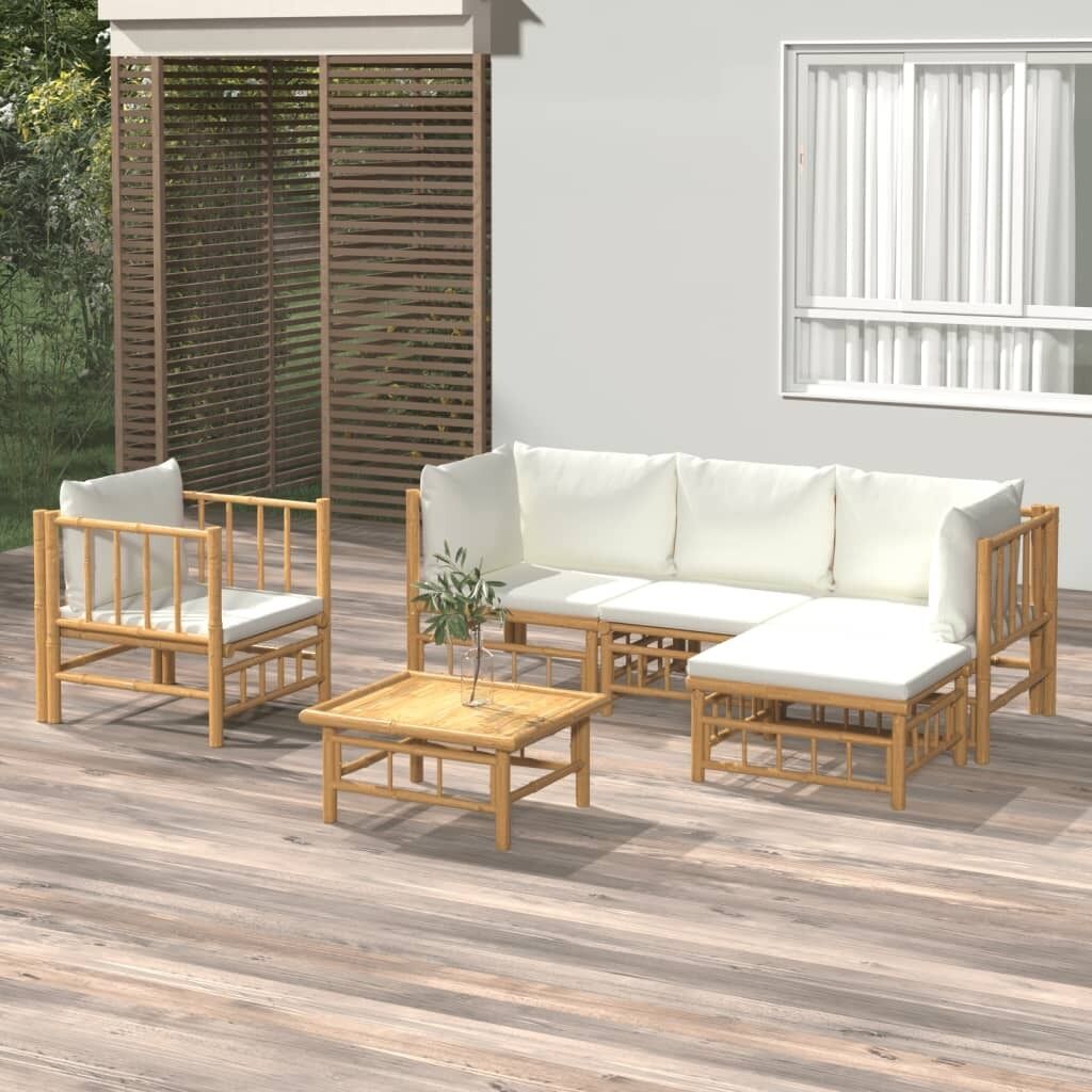 Garden Lounge Set with Cushions Bamboo Price