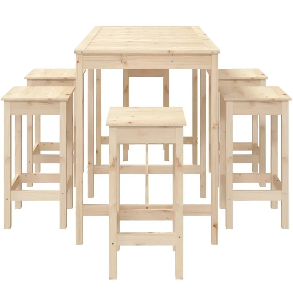 7 Piece Garden Bar Set Solid Pine Wood Price