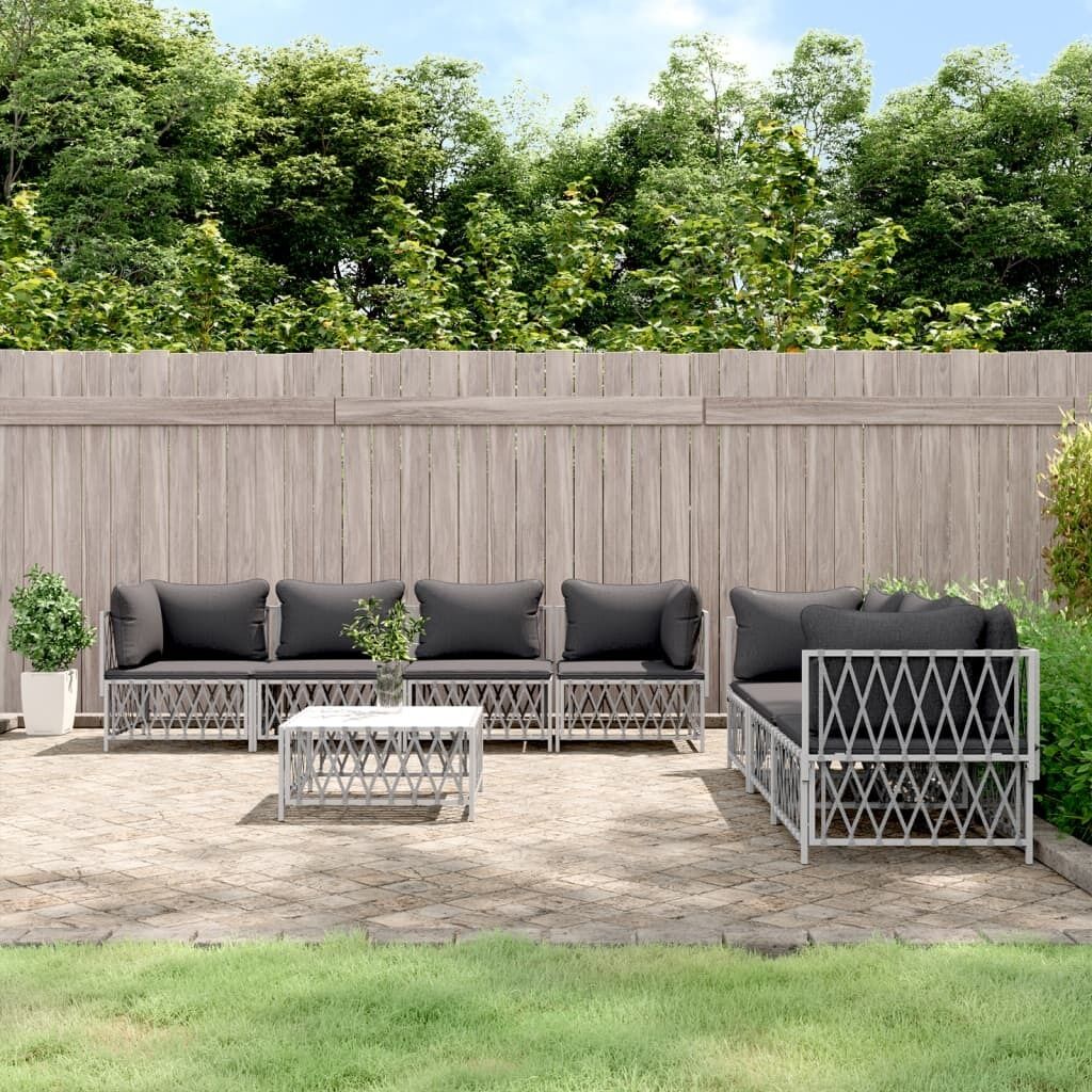 Garden Lounge Set with Cushions Steel Price