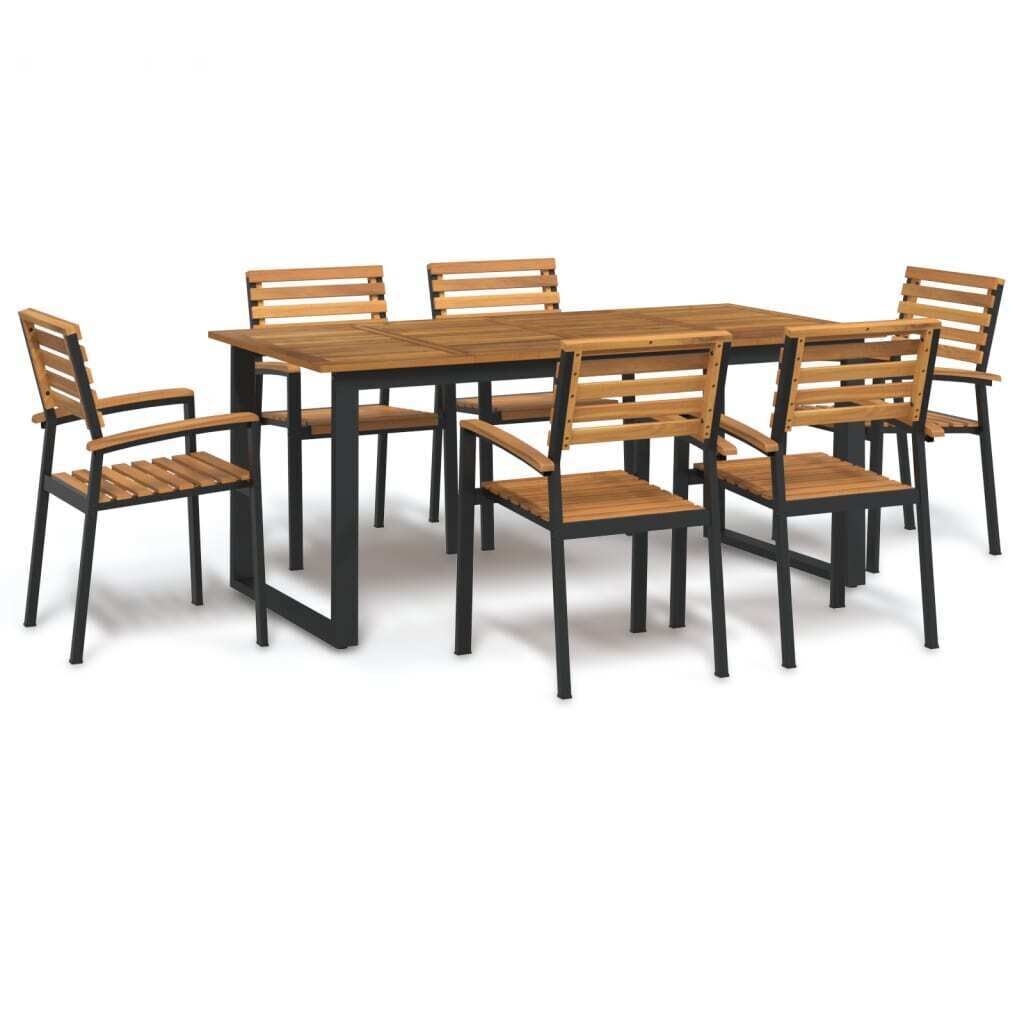 Garden Dining Set Solid Wood Acacia and Metal Price