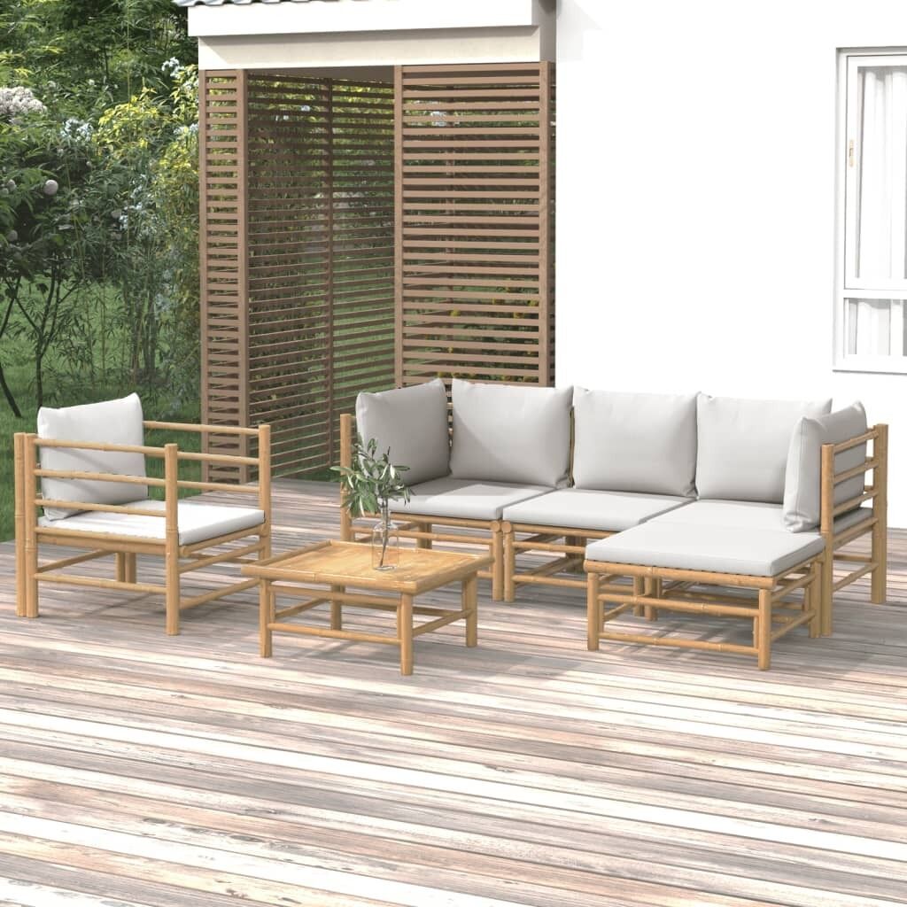 Garden Lounge Set with Cushions Bamboo Price