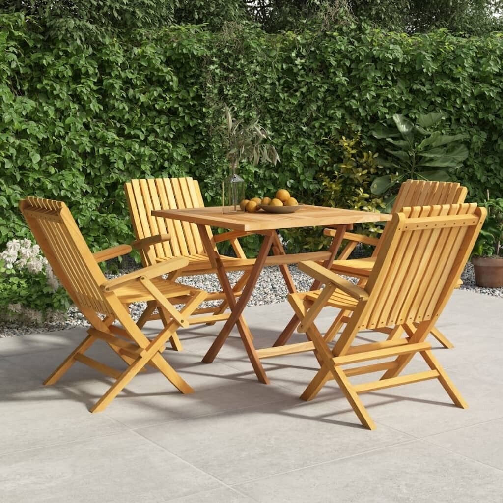 5 Piece Garden Dining Set Solid Teak Wood Price