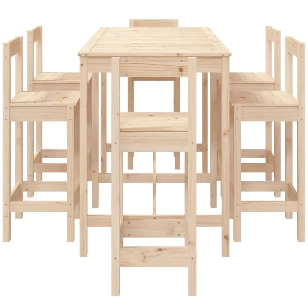7 Piece Garden Bar Set Solid Pine Wood Price