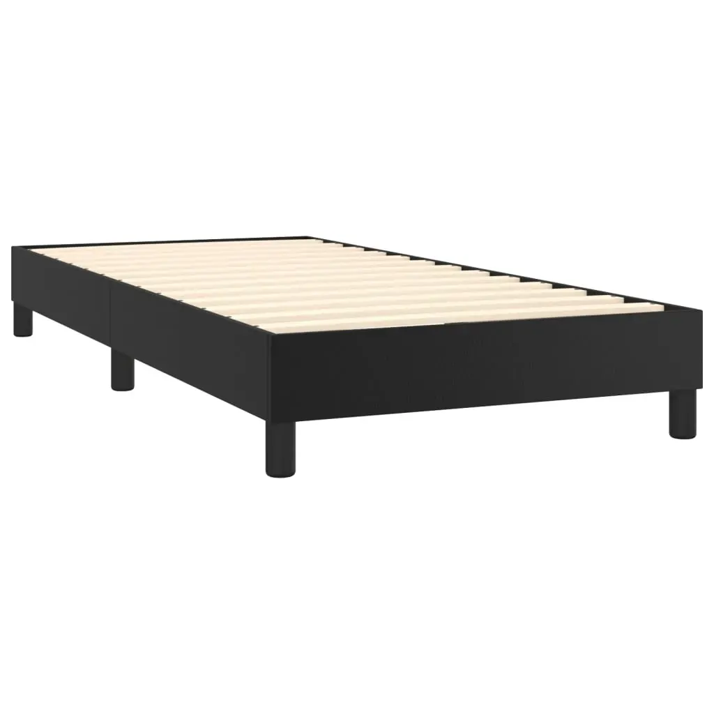 Box Spring Bed with Mattress & LED Black 100x200cm Faux Leather Price