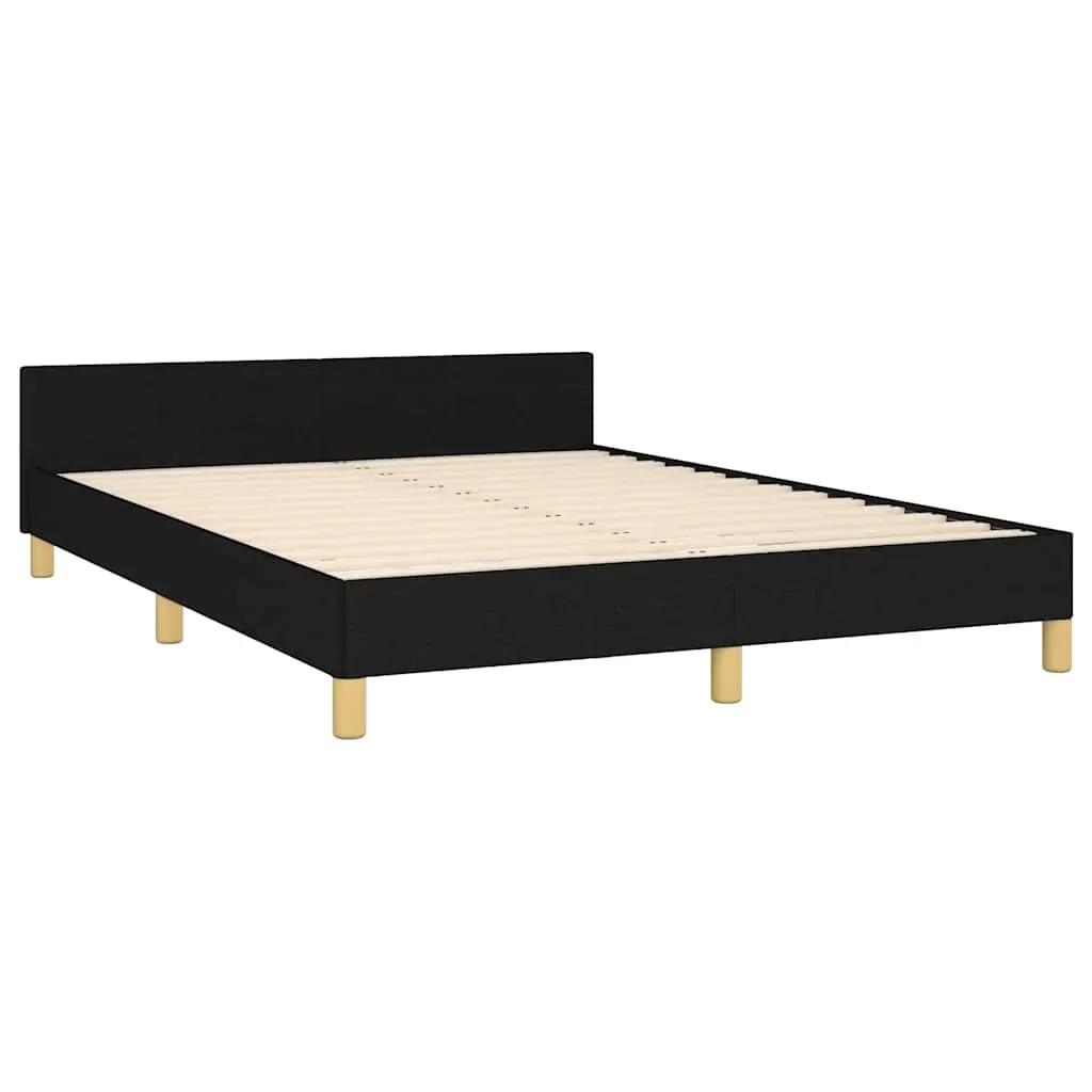 Bed Frame with Headboard Black Fabric Price