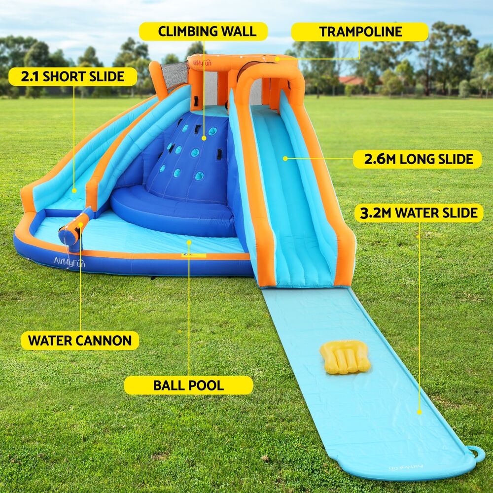 AirMyFun Kids Inflatable Pool Water Double Slide Park Jumping Castle 465X390CM Price