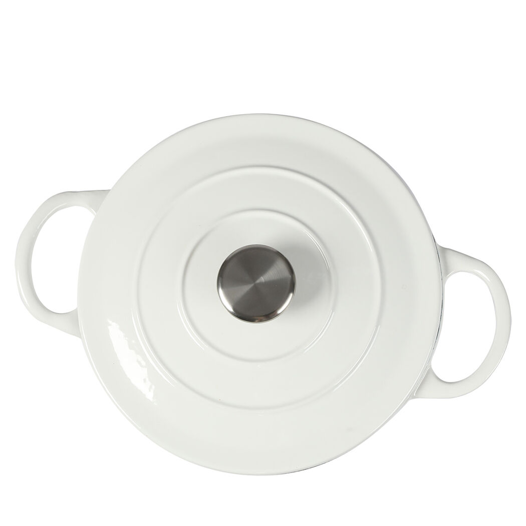 4L Enamel Dutch Oven Pot in White Colour Price