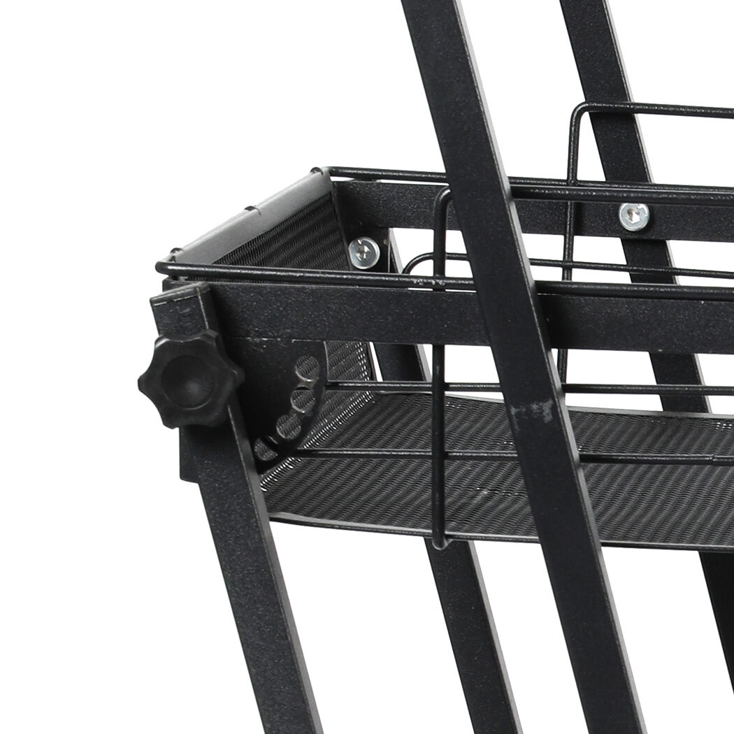 3 Tier Kitchen Trolley Cart Swivel Black Colour Price
