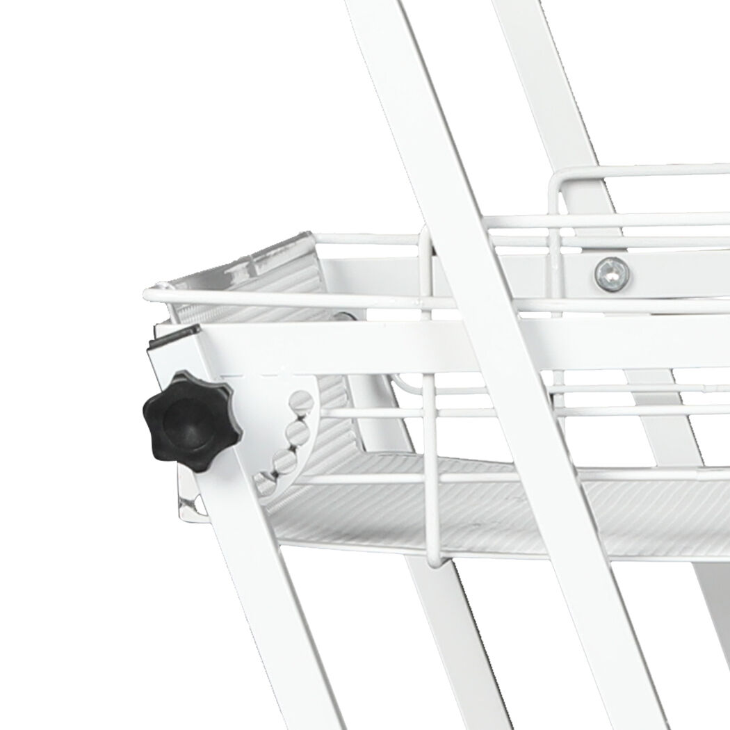 3 Tier Kitchen Trolley Cart Swivel White Colour Price