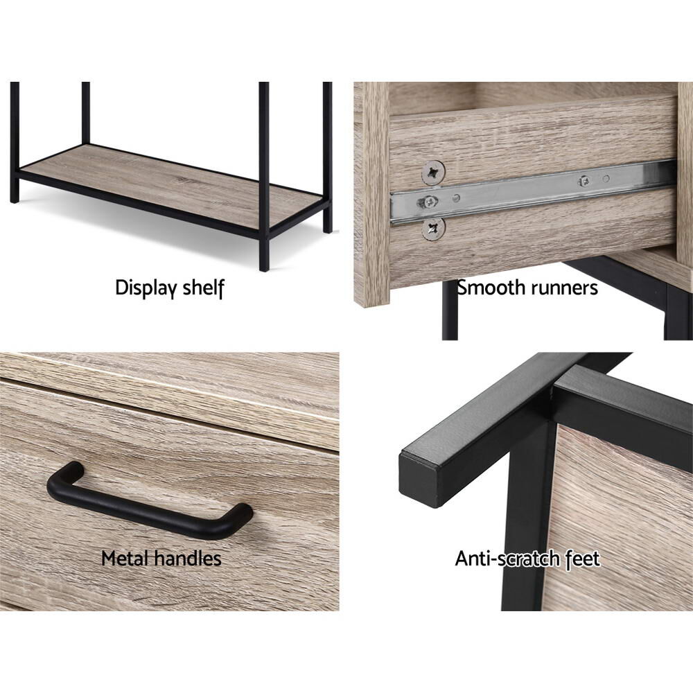 Hallway Console Table Hall Side Entry Display Desk Drawer Storage Oak Price