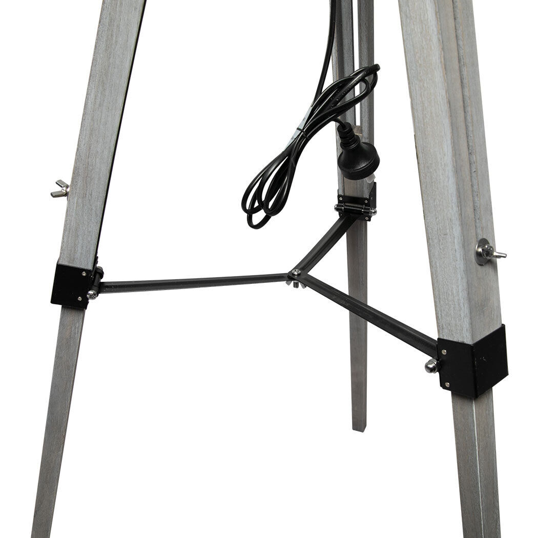 Tripod Wooden Floor Lamp Shaded Grey Price