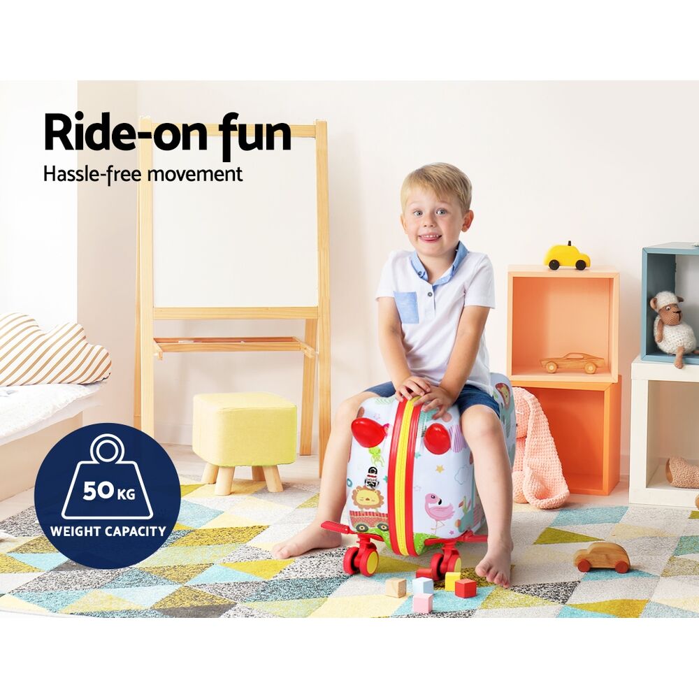 Wanderlite 17" Kids Ride On Luggage Children Suitcase Trolley Travel Zoo Price