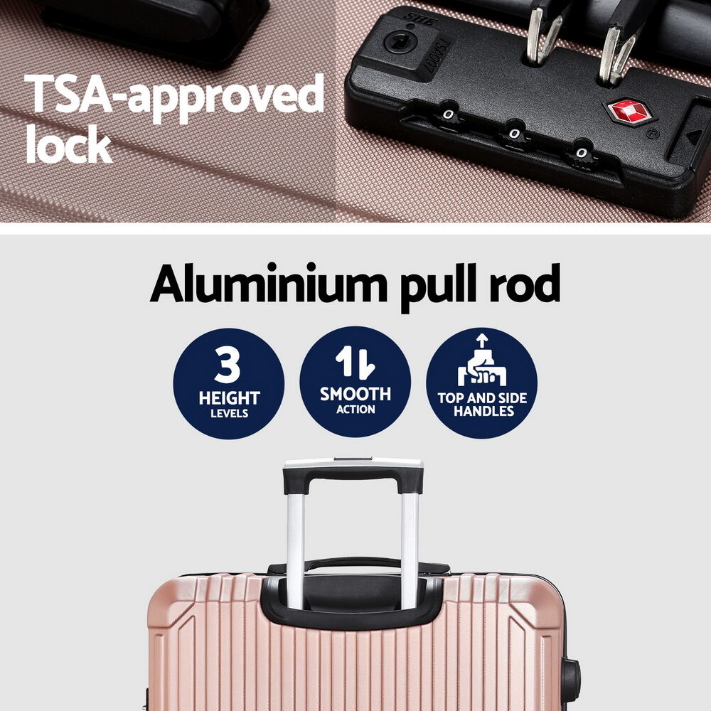 Wanderlite 28'' Luggage Travel Suitcase Set TSA Carry On Hard Case Rose Gold Price