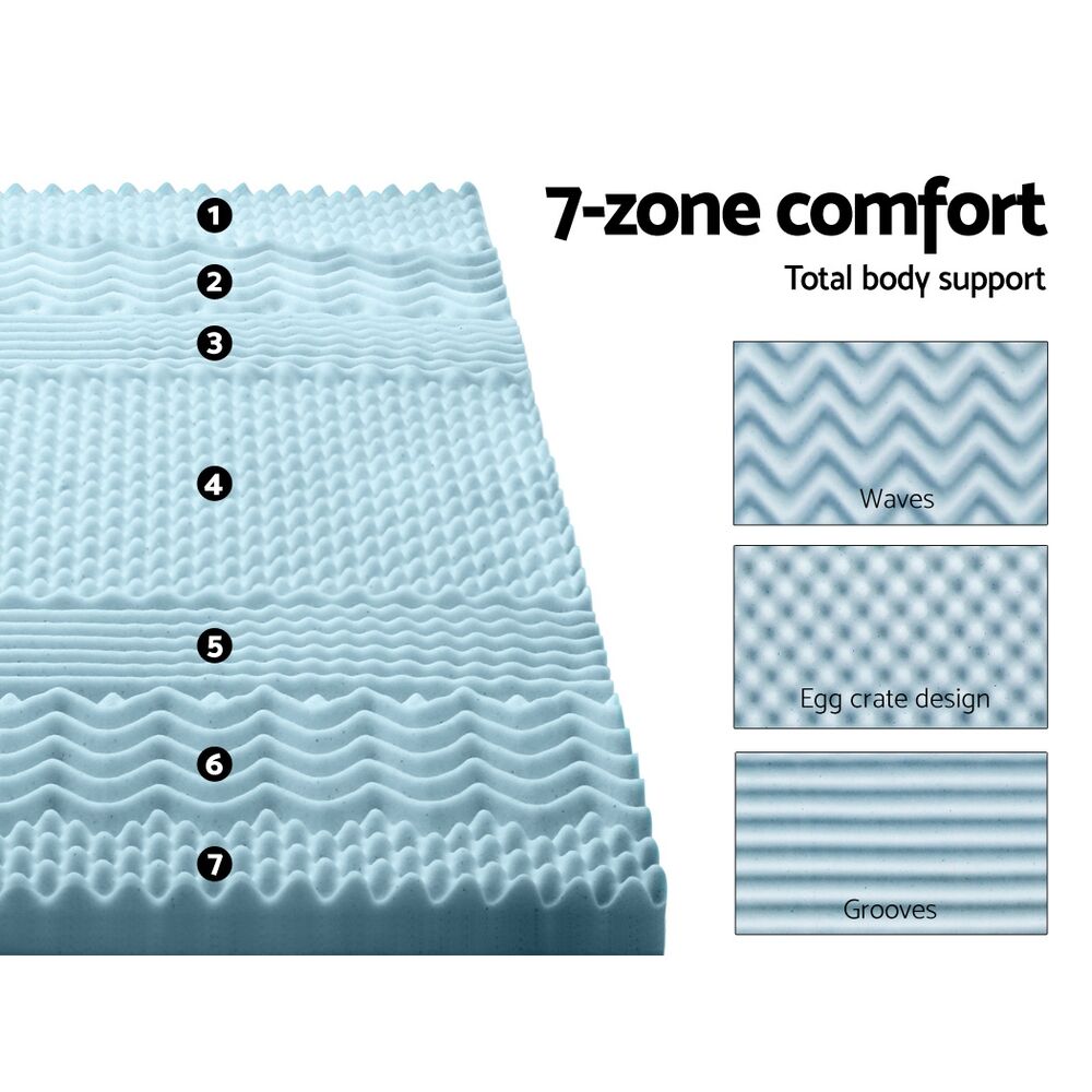 Giselle Bedding Memory Foam Mattress Topper 7-Zone 8cm Double Price