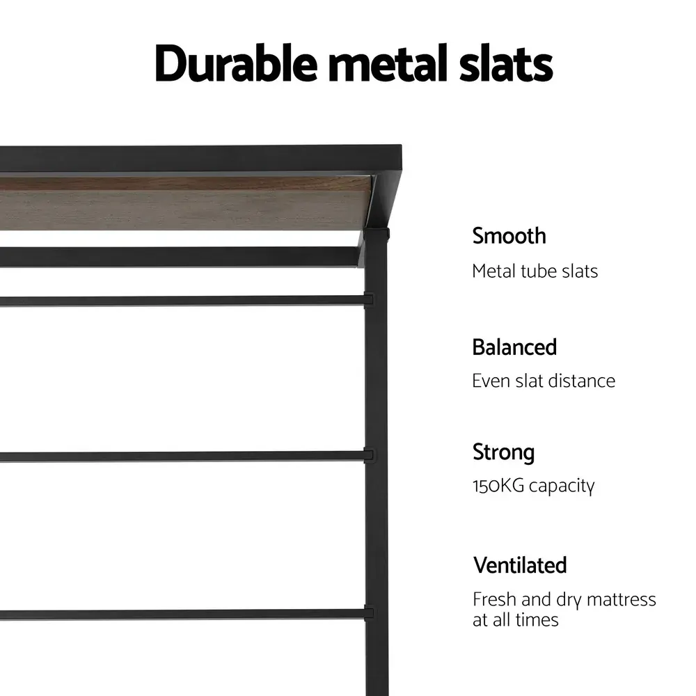 Bed Frame 2x Single Size Metal Trundle Daybed DEAN Price
