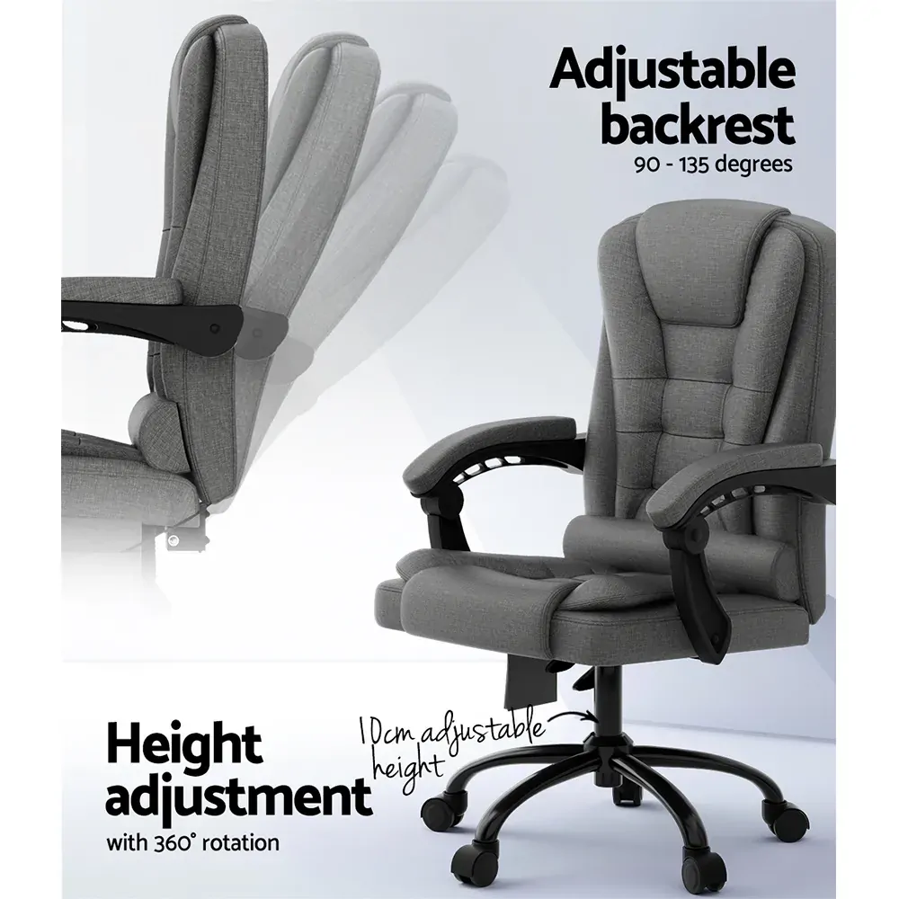 2 Point Massage Office Chair Fabric Black Price