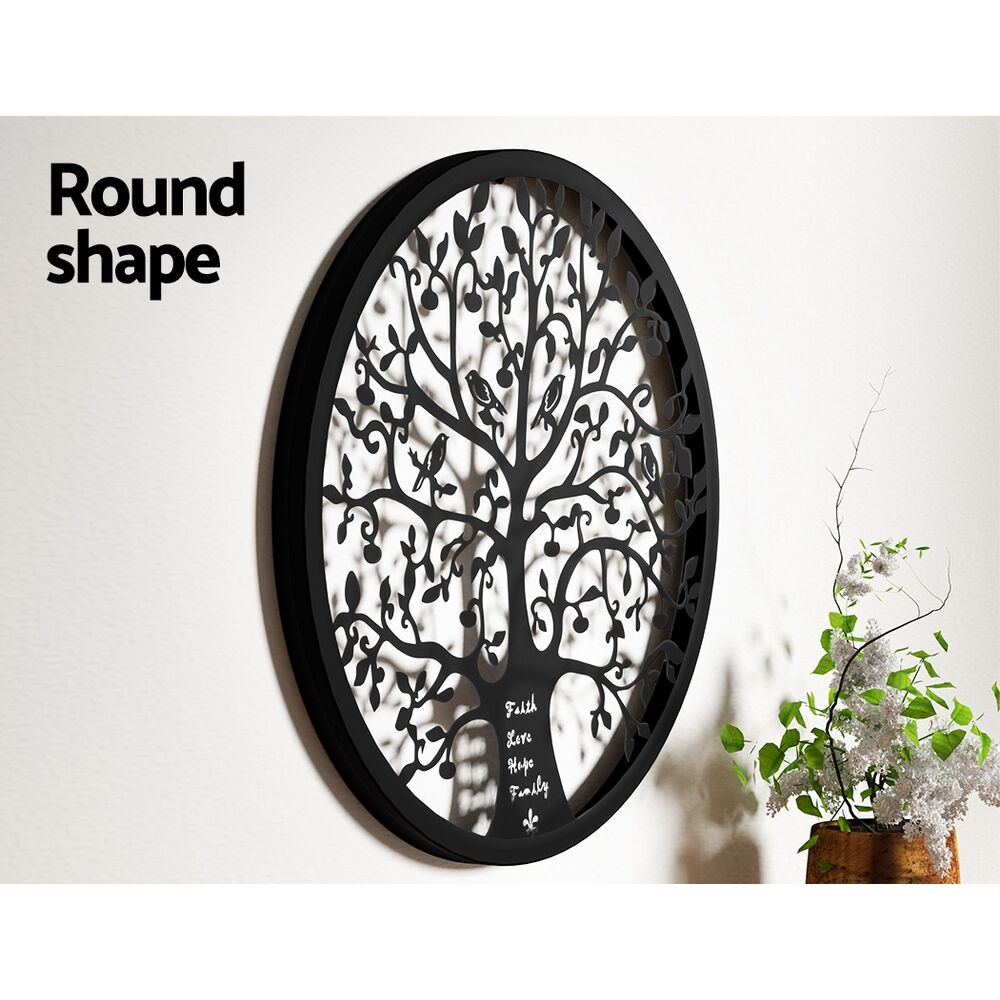 Artiss Metal Wall Art Hanging Sculpture Home Decor Leaf Tree of Life Round Frame Price