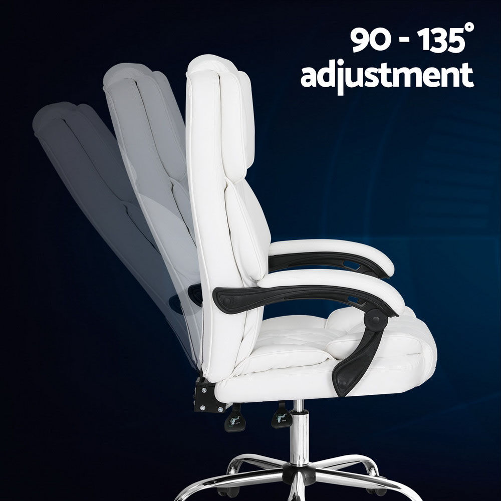 Artiss Executive Office Chair Leather Recliner White Price