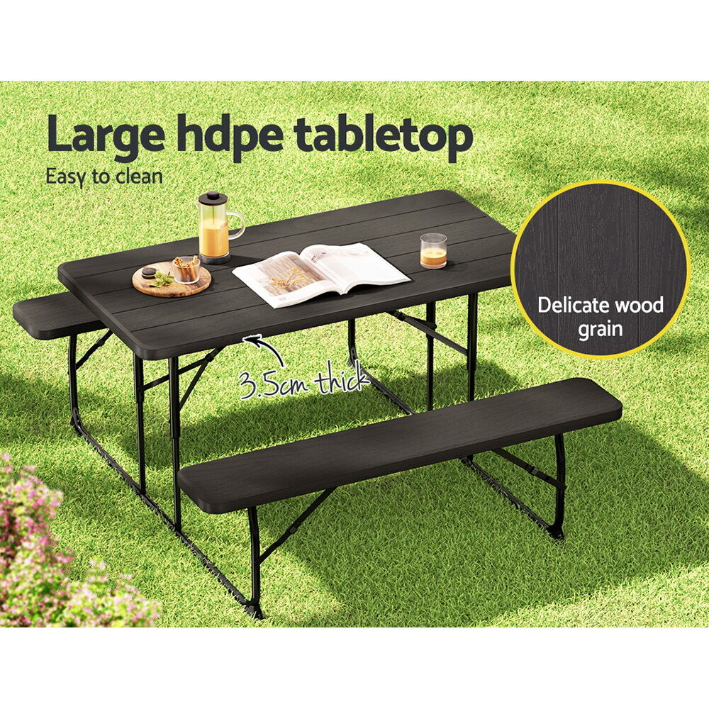 Gardeon 3 PCS Outdoor Furniture Dining Set Lounge Setting Patio HDPE Bench Price