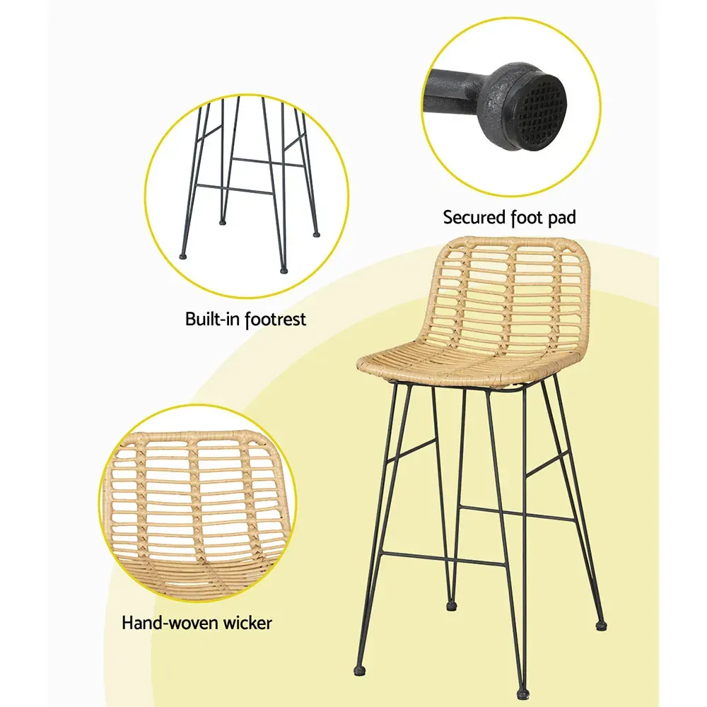 3-Piece Outdoor Bar Set Wicker Table Chairs Patio Bistro Price
