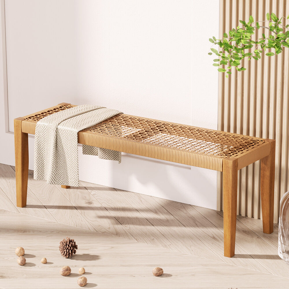 Gardeon Outdoor Garden Bench Seat Dining Acacia Wood 2-Seater Patio Furniture Price