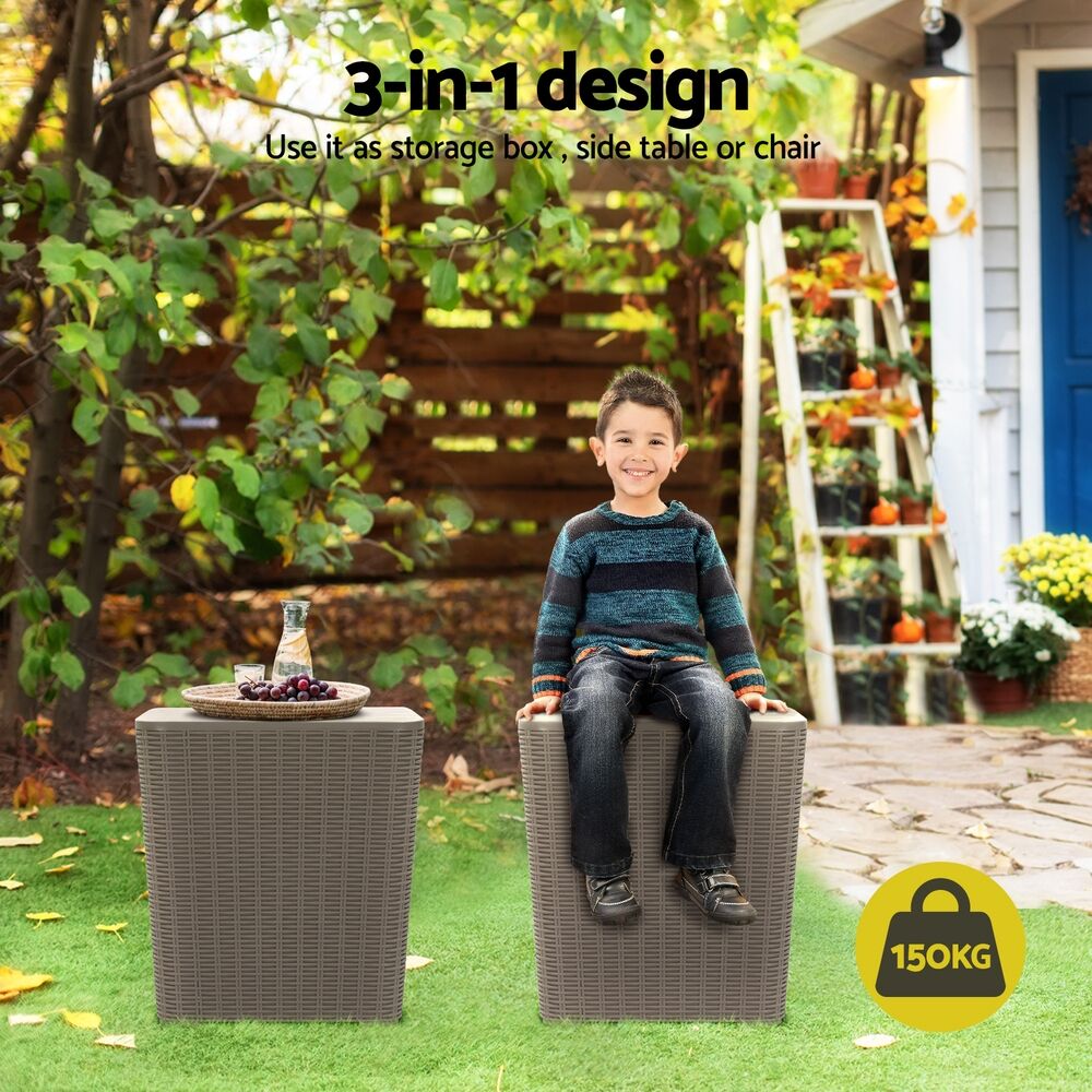 Gardeon Outdoor Storage Box 43L Container Side Table Garden Bench Tool Sheds Price